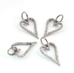 1 Pc Pave Diamant-Herz-Charm-Anhänger 925 Sterlingsilber-Charm-Diamant-Fund-Anhänger