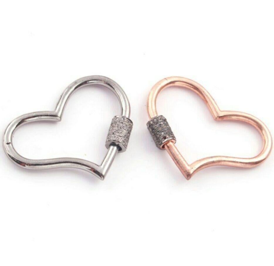 1 Pc Pave Diamond Heart Shape Carabiner Clasps 925 Sterling Silver Diamond Lock.

Size: 26x28 mm Approx.

Shape
heart

Pierre
Diamond

Type
beads

Size
15 - 15.9 mm
Handmade
Yes

Country/Region of Manufacture
India

Style
Spacer