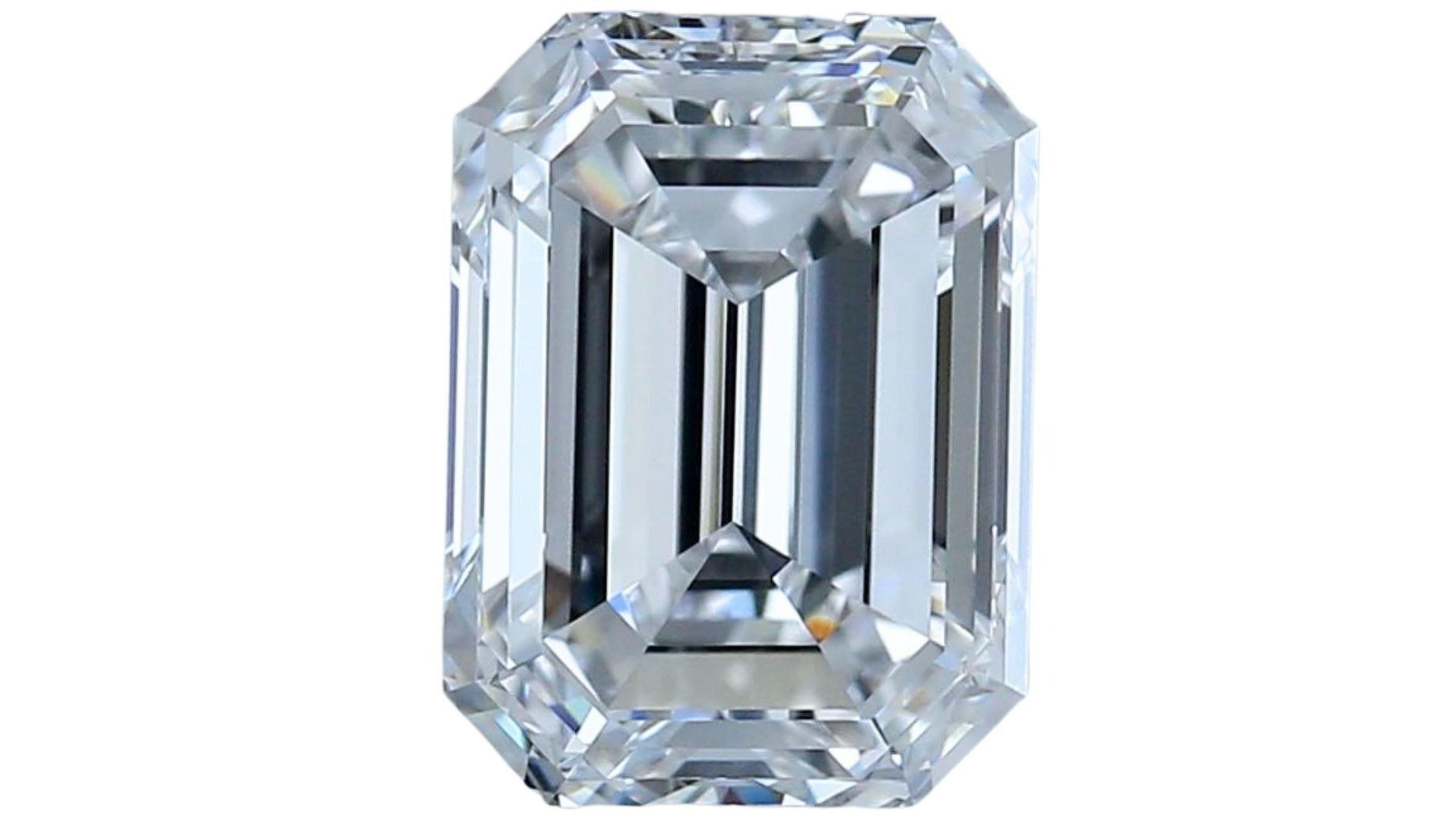 1 Stk. Schimmernder 4.01 Karat Naturdiamant im Smaragdschliff für Damen oder Herren im Angebot