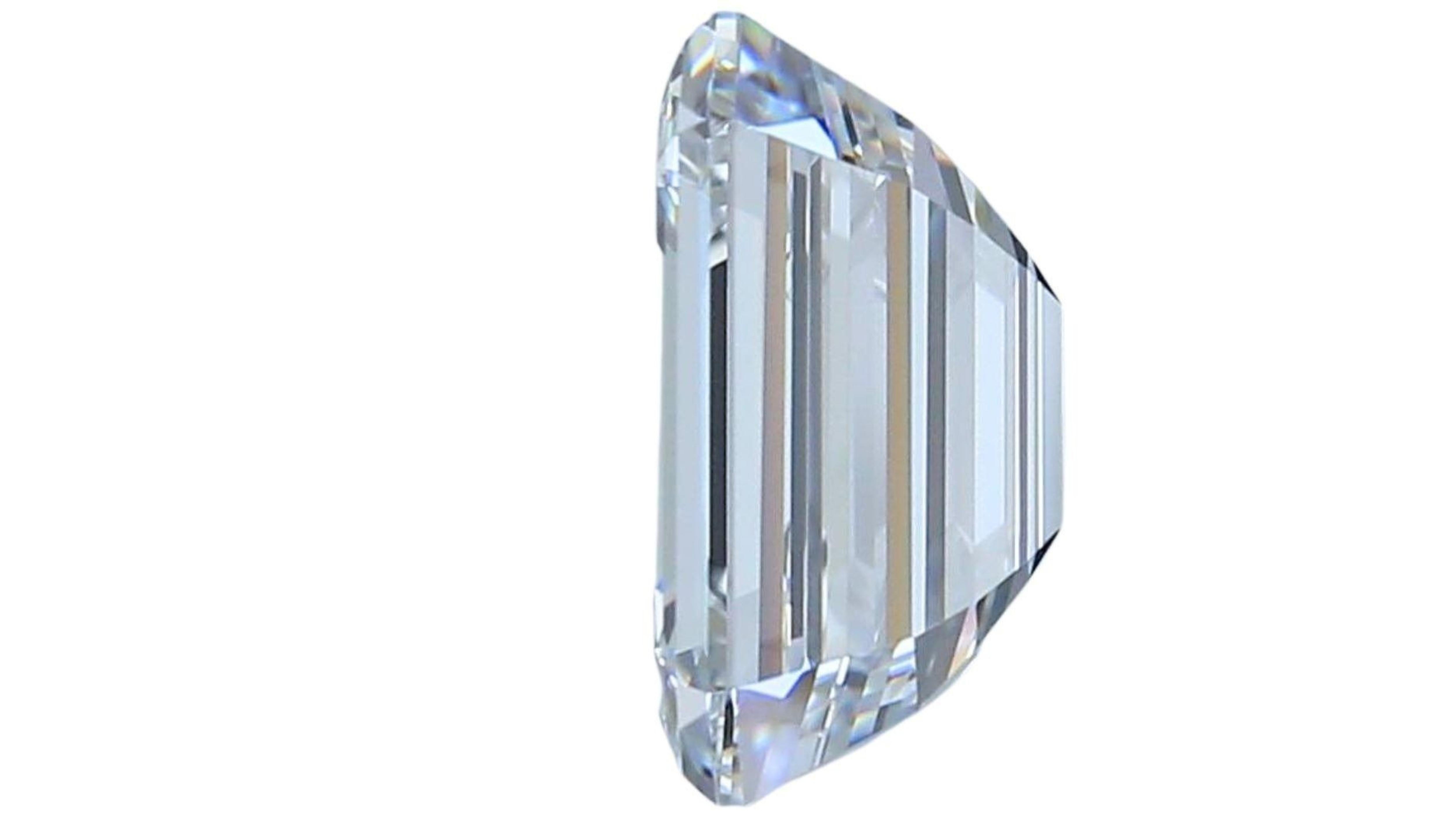 1 Stk. Schimmernder 4.01 Karat Naturdiamant im Smaragdschliff im Angebot 3