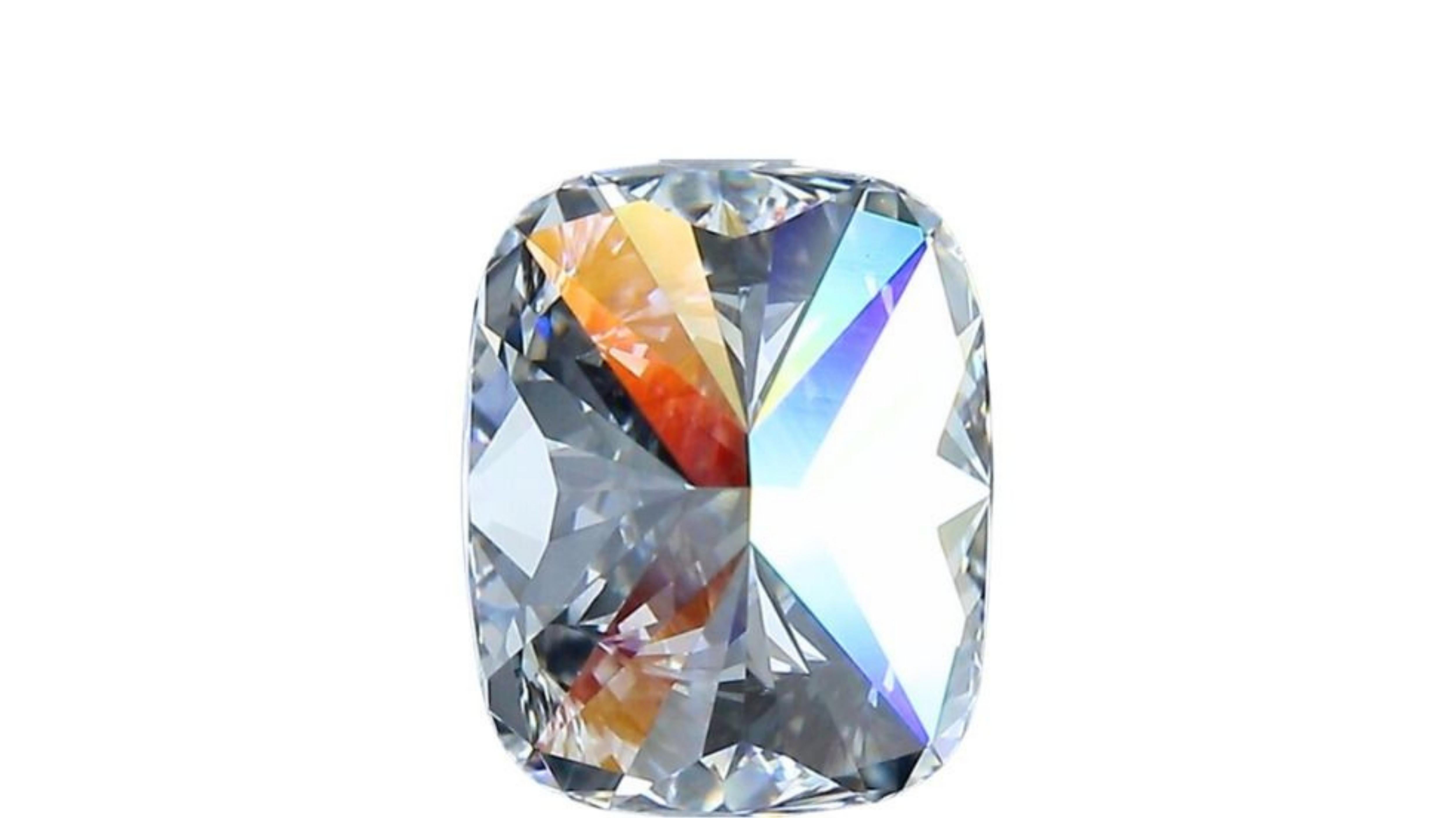 1 pc Sparkling 3ct Cushion Modified Brilliant Cut Natural Diamond In New Condition For Sale In רמת גן, IL