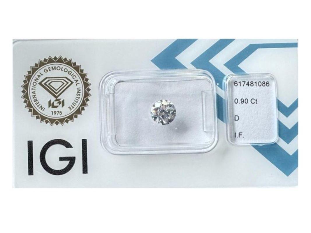 1 pc Sparkling Round Brilliant Diamond with 0.90 Carat  For Sale 1