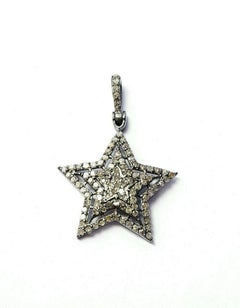 1 Pc Star Pendant Jewelry Findings 925 Sterling Silver Handmade Diamond Findings