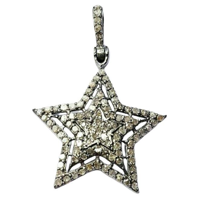 1 Pc Star Pendant Jewelry Findings 925 Sterling Silver Handmade Diamond Findings For Sale