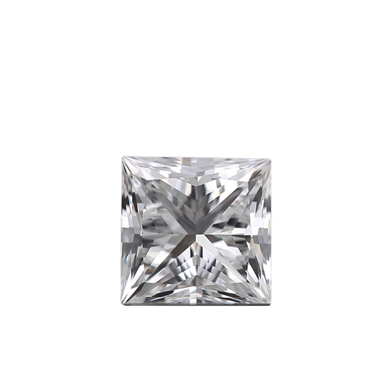 Women's or Men's 1 Pcs Natural Diamond, 0.50 Ct, Princess, D 'Colourless', IF 'Flawless', IGI