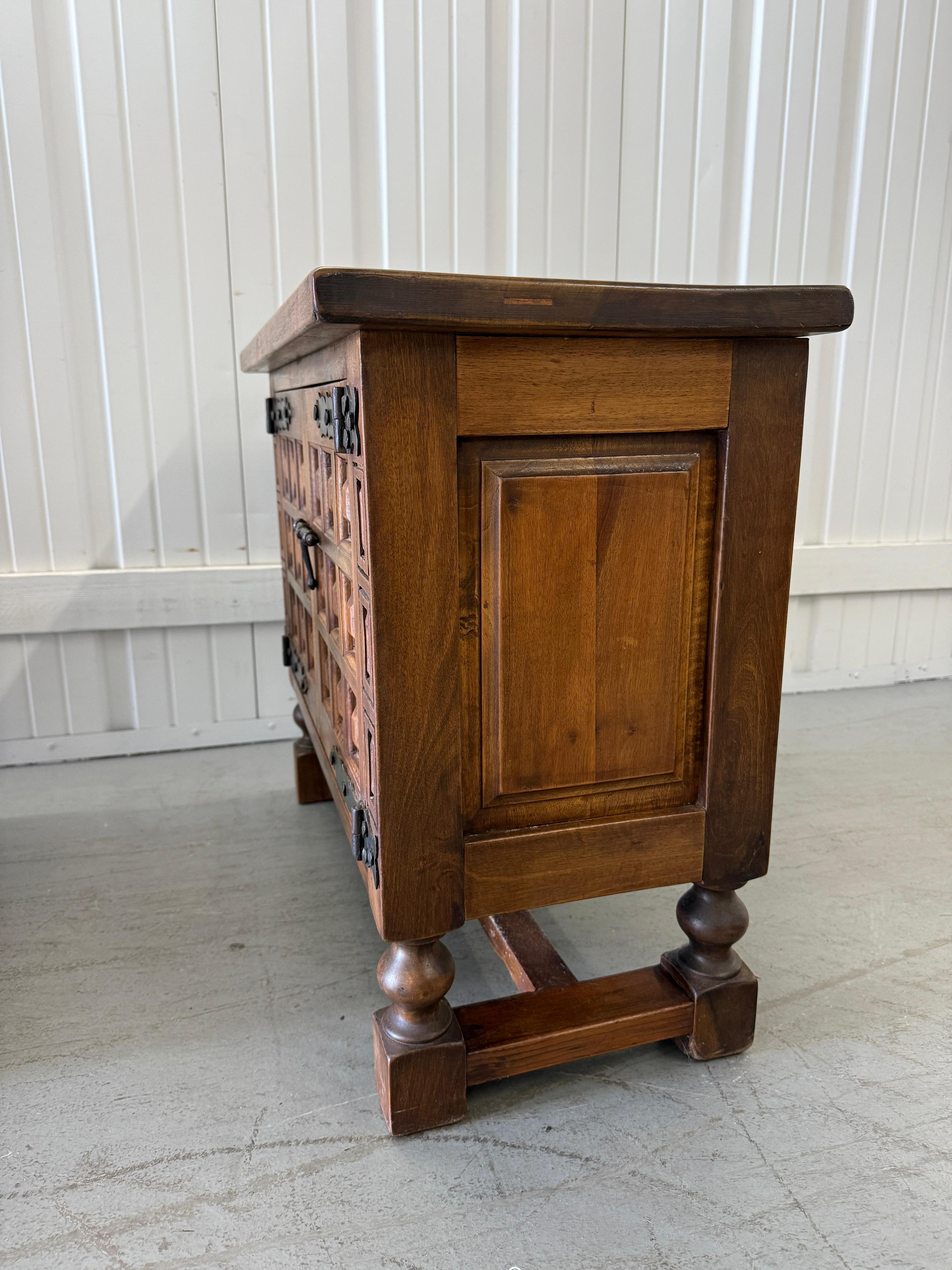 Iron Renaissance Revival Walnut Sideboard Cabinet, 19th Century For Sale