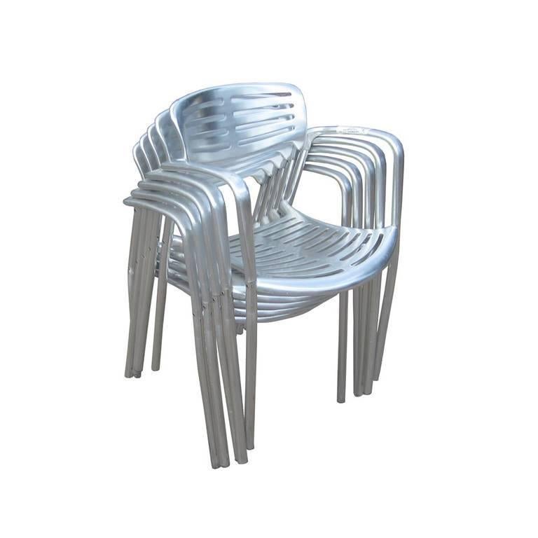 Spanish 1 Restored Polished Aluminum Toledo Chair Designed by Jorge Pensi for Knoll