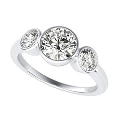 1 Round Cut Diamond GIA Certified Engagement Eternity Band 950 Platinum