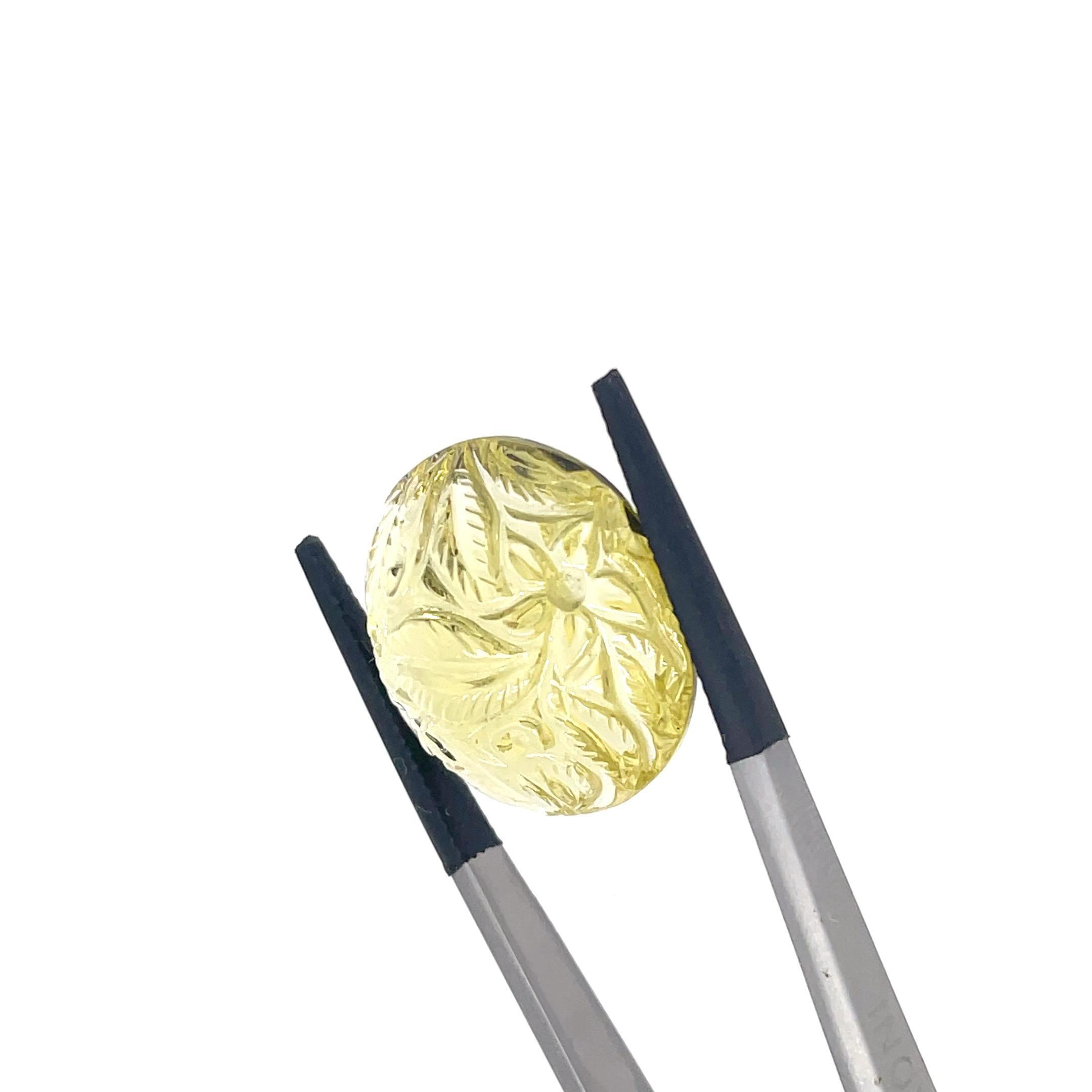 1 Quarzo limone rotondo da intaglio Cts 25,43 in vendita 6