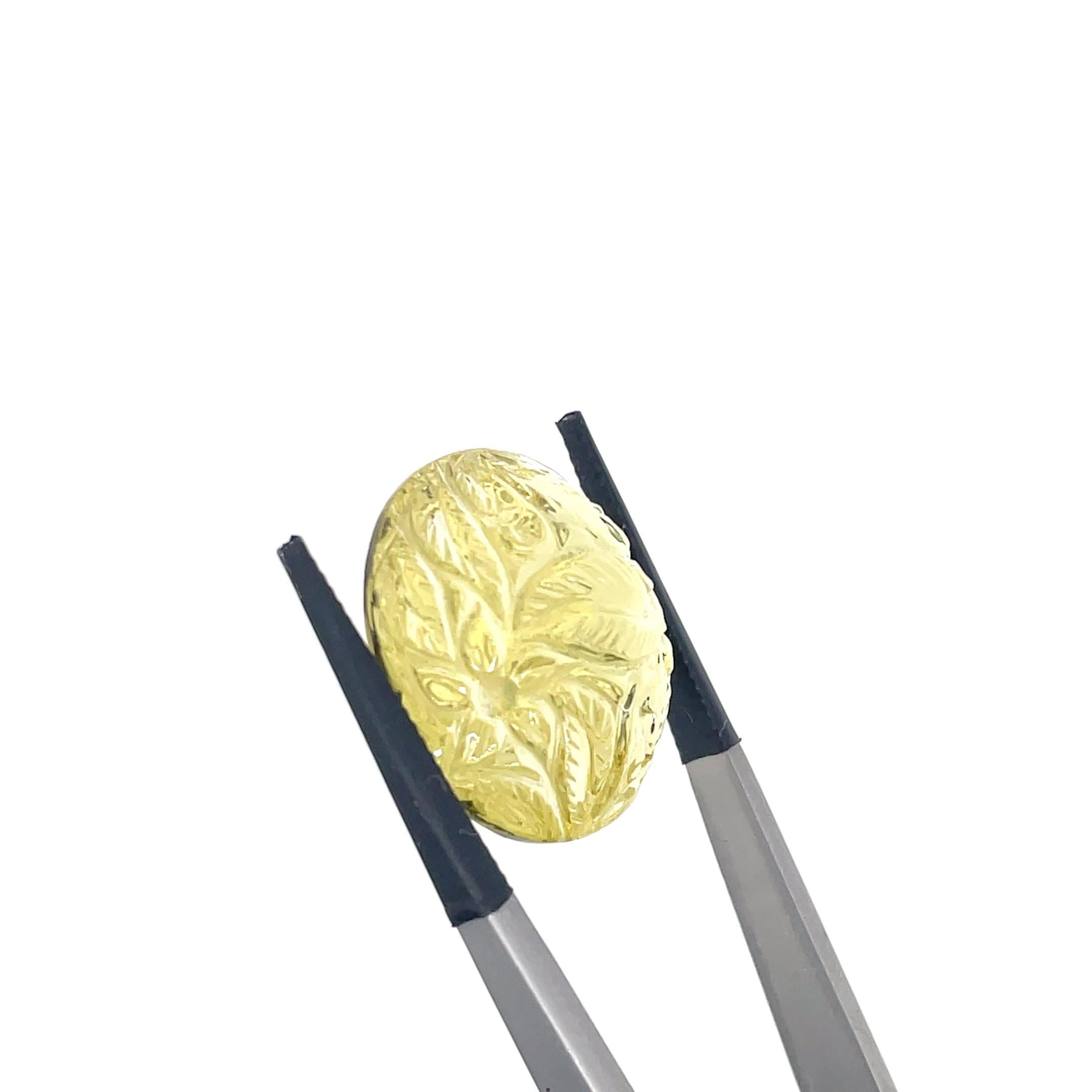 1 Quarzo limone rotondo da intaglio Cts 25,43 in vendita 7