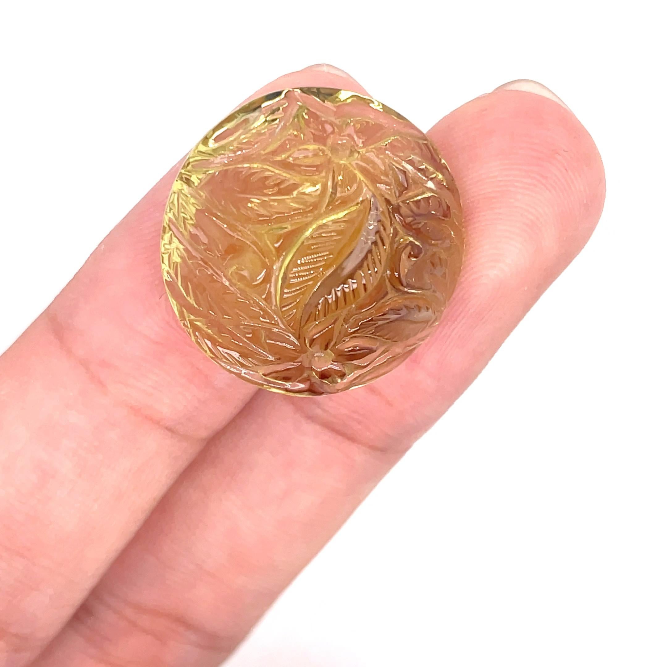 da uomo o donna 1 Quarzo limone rotondo da intaglio Cts 25,43 in vendita