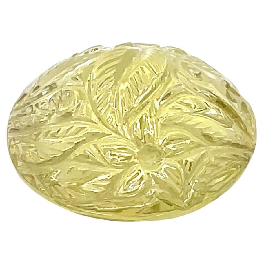 1 Quarzo limone rotondo da intaglio Cts 25,43 in vendita