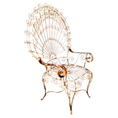 Vintage 1 Salterini Peacock Wrought Iron Arm Chair