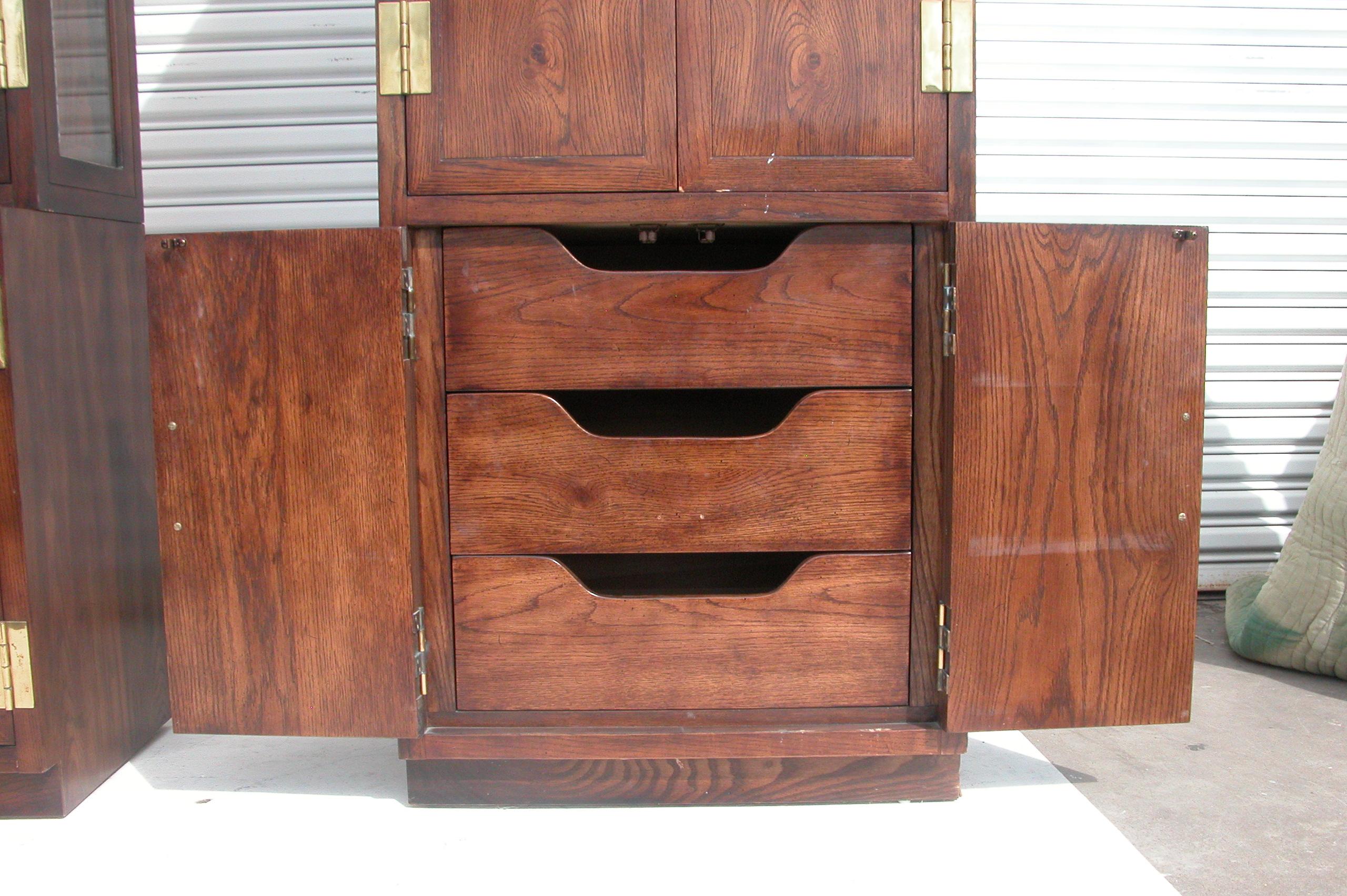 American 1 Scene One Campaign Style Henredon Armoire For Sale