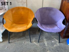 1 Set Purple an Orange Balloon Chairs from Lusch & Co., Germany, 1960s