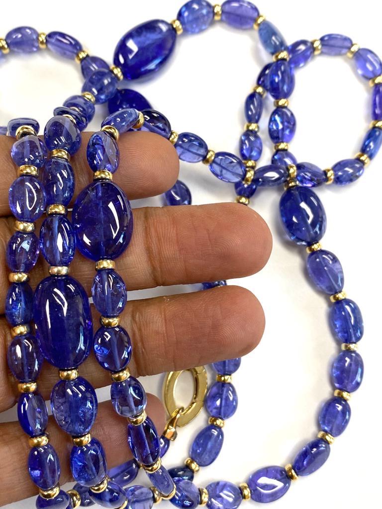Goshwara Tanzanite Tumbled Bead Necklace In New Condition In New York, NY