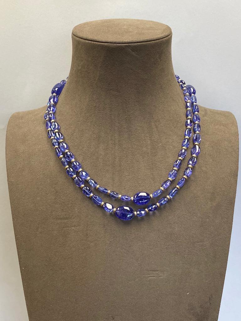 Women's Goshwara Tanzanite Tumbled Bead Necklace