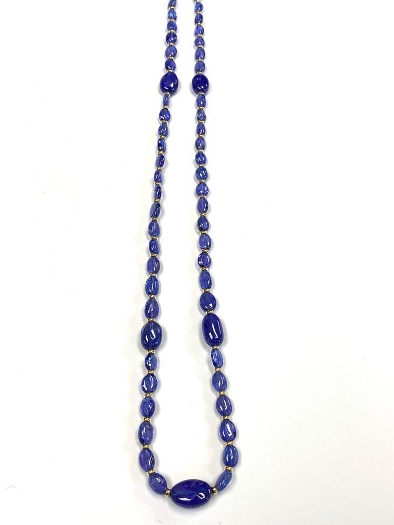 Goshwara Tanzanite Tumbled Bead Necklace 2