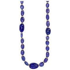 Goshwara Tanzanite Tumbled Bead Necklace