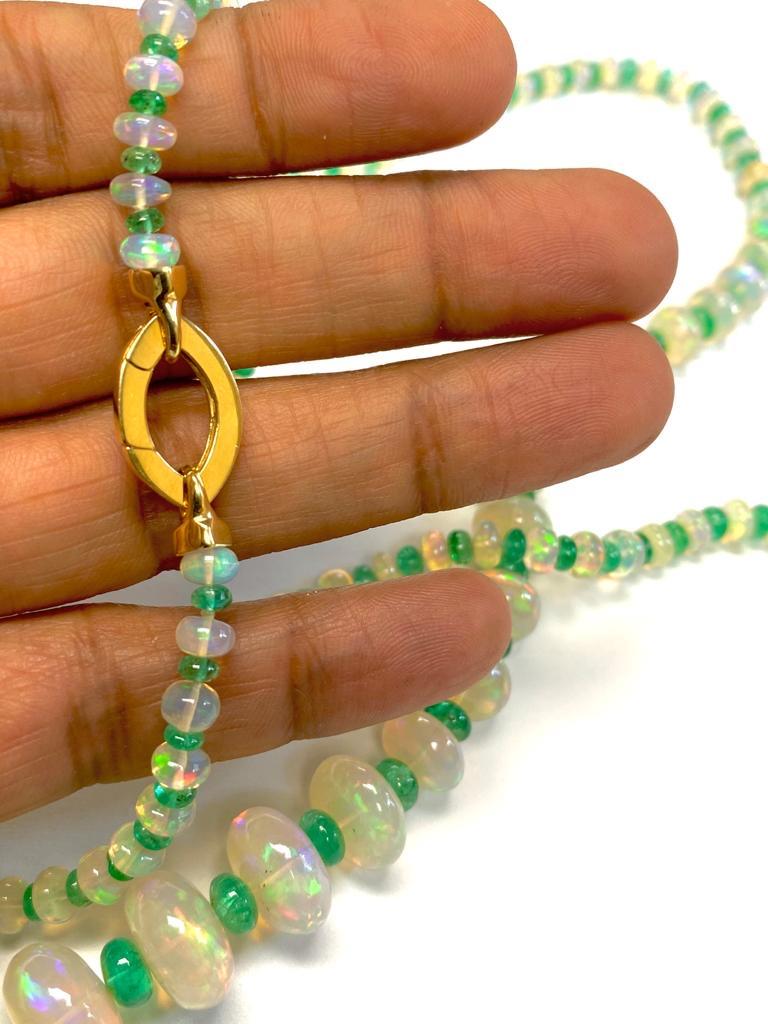 Women's or Men's Goshwara Opal and Emerald Beads Necklace