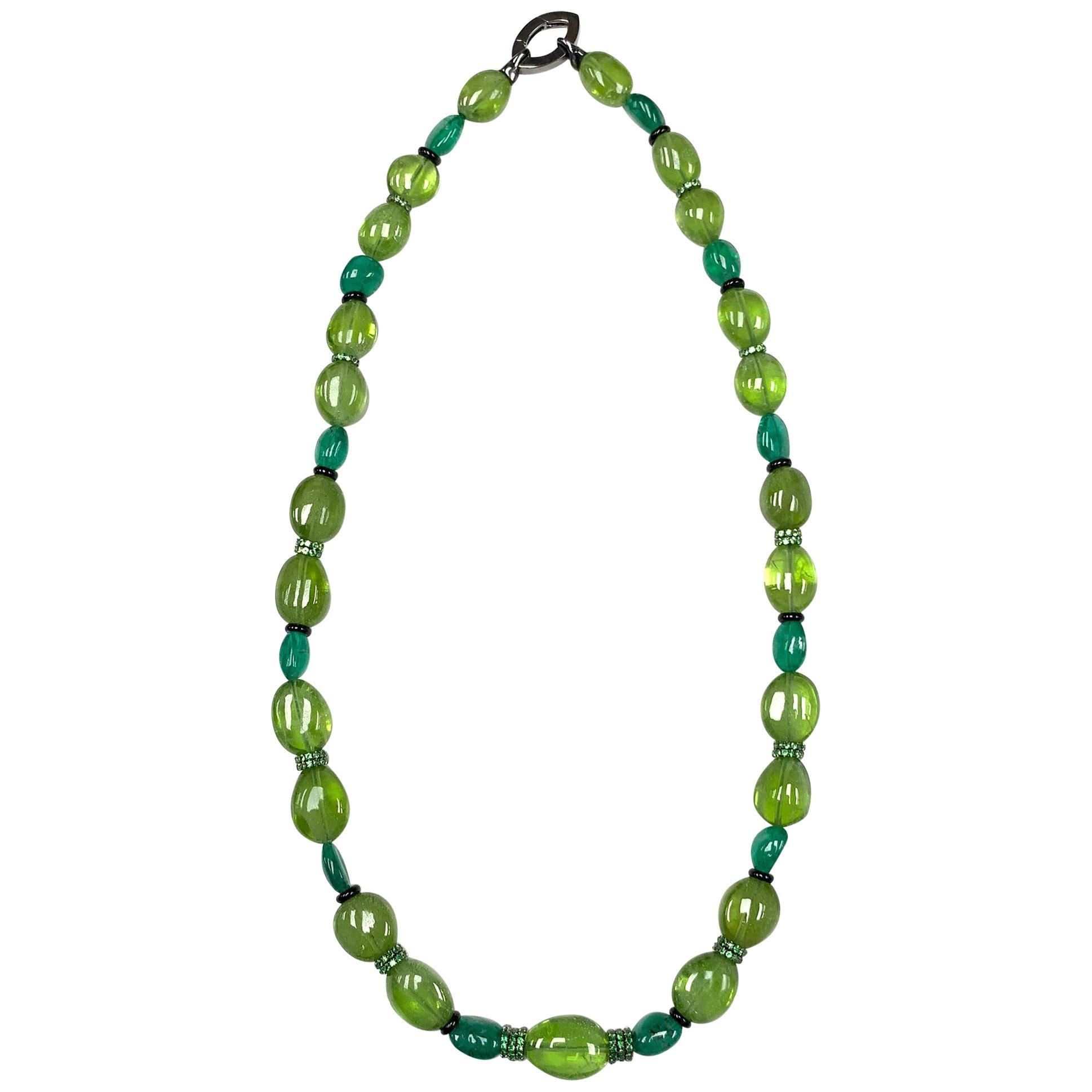 Ruby Aqua Apatite Emerald Peridot Hand Wired Rondell Bead Pendant