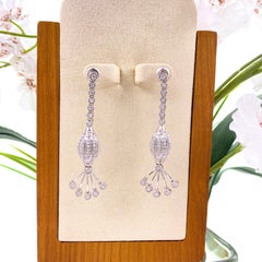 1 Carat Diamond Chandelier Drop Earrings J. Rodeo 14 Karat White Gold