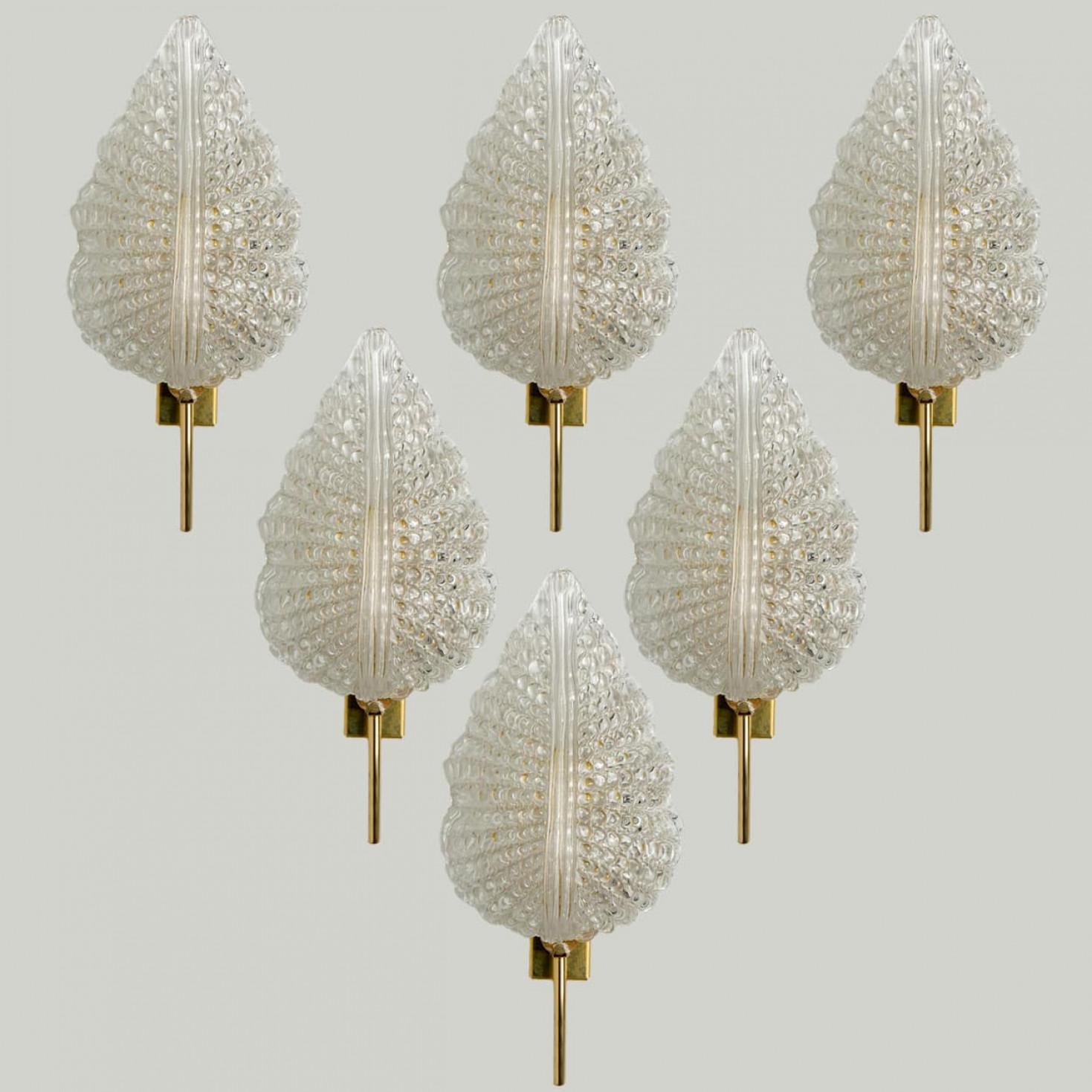 1 los 3 Pares de Grandes Apliques de Pared Estilo Barovier & Toso, Italia en venta 4
