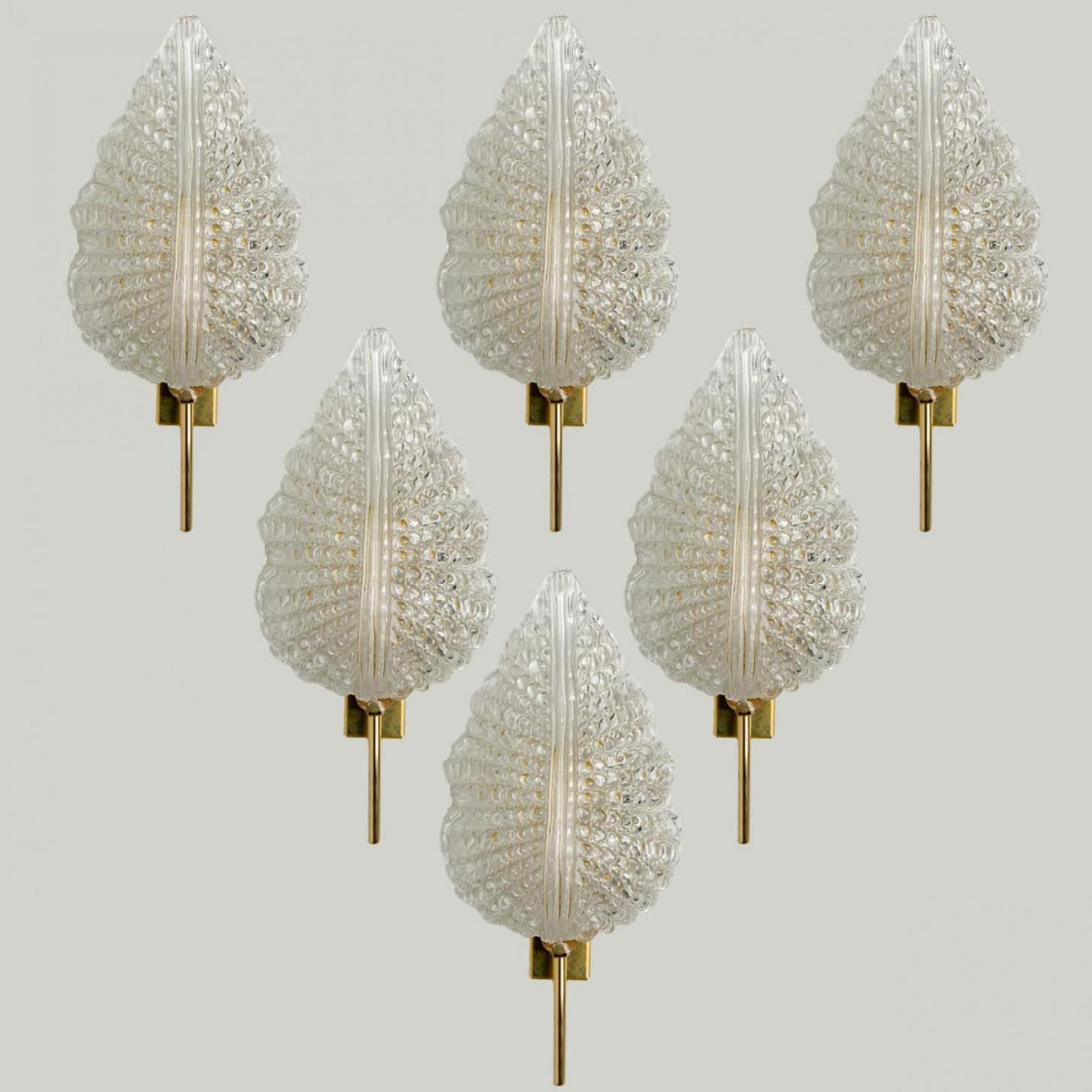 1 der 3 Paare großer Wandleuchter im Stil von Barovier & Toso, Italien im Angebot 4