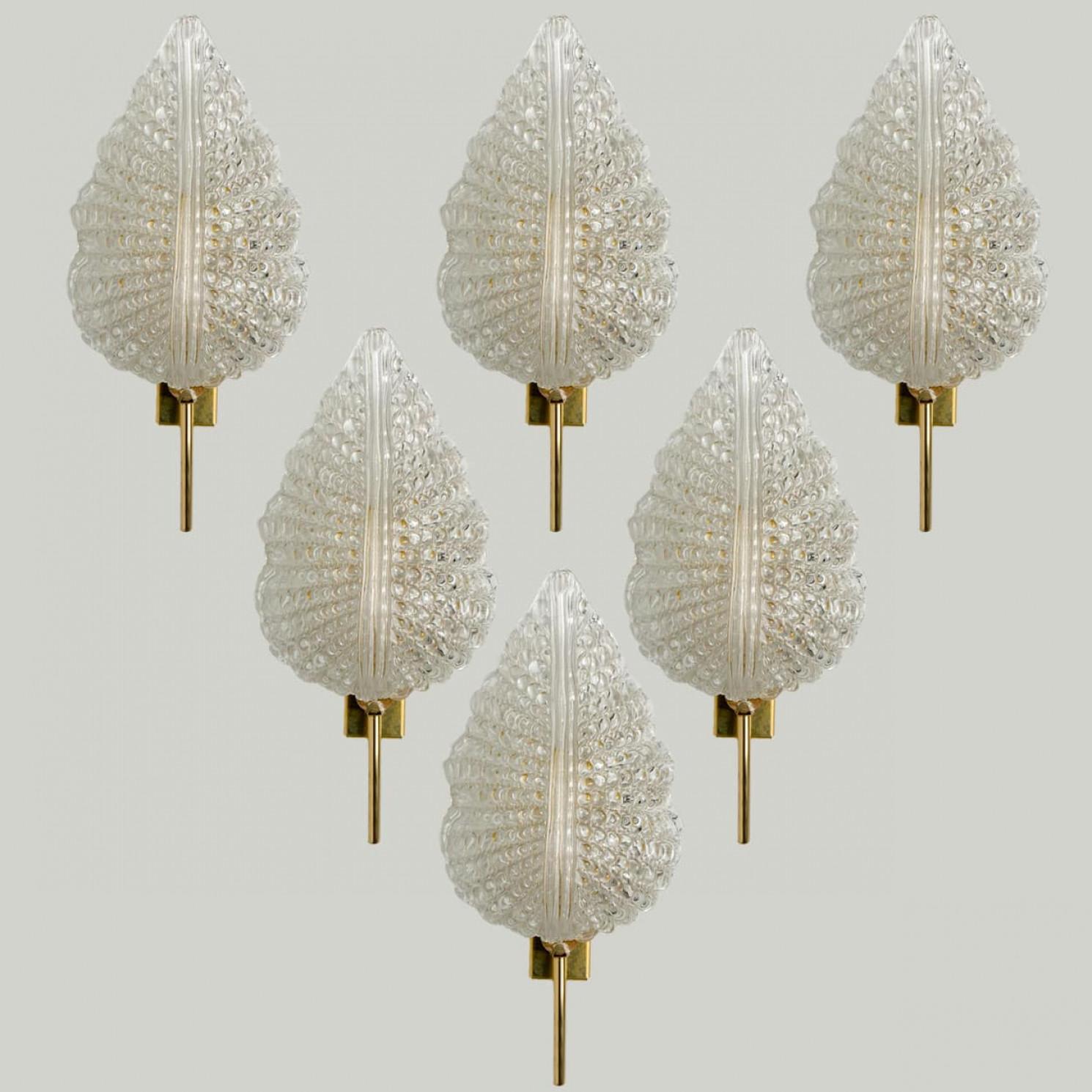 1 the 3 Pairs of Large Wall Sconces in the Style of Barovier & Toso, Italy For Sale 4