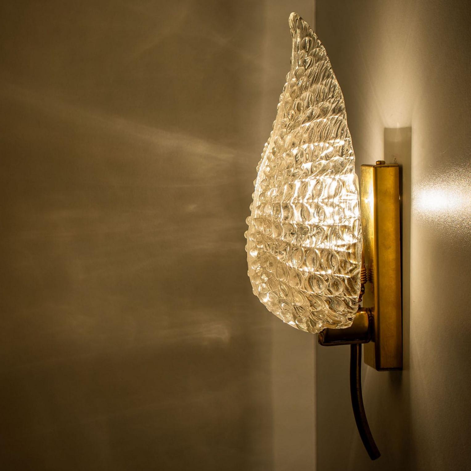 1 the 3 Pairs of Large Wall Sconces in the Style of Barovier & Toso, Italy For Sale 5