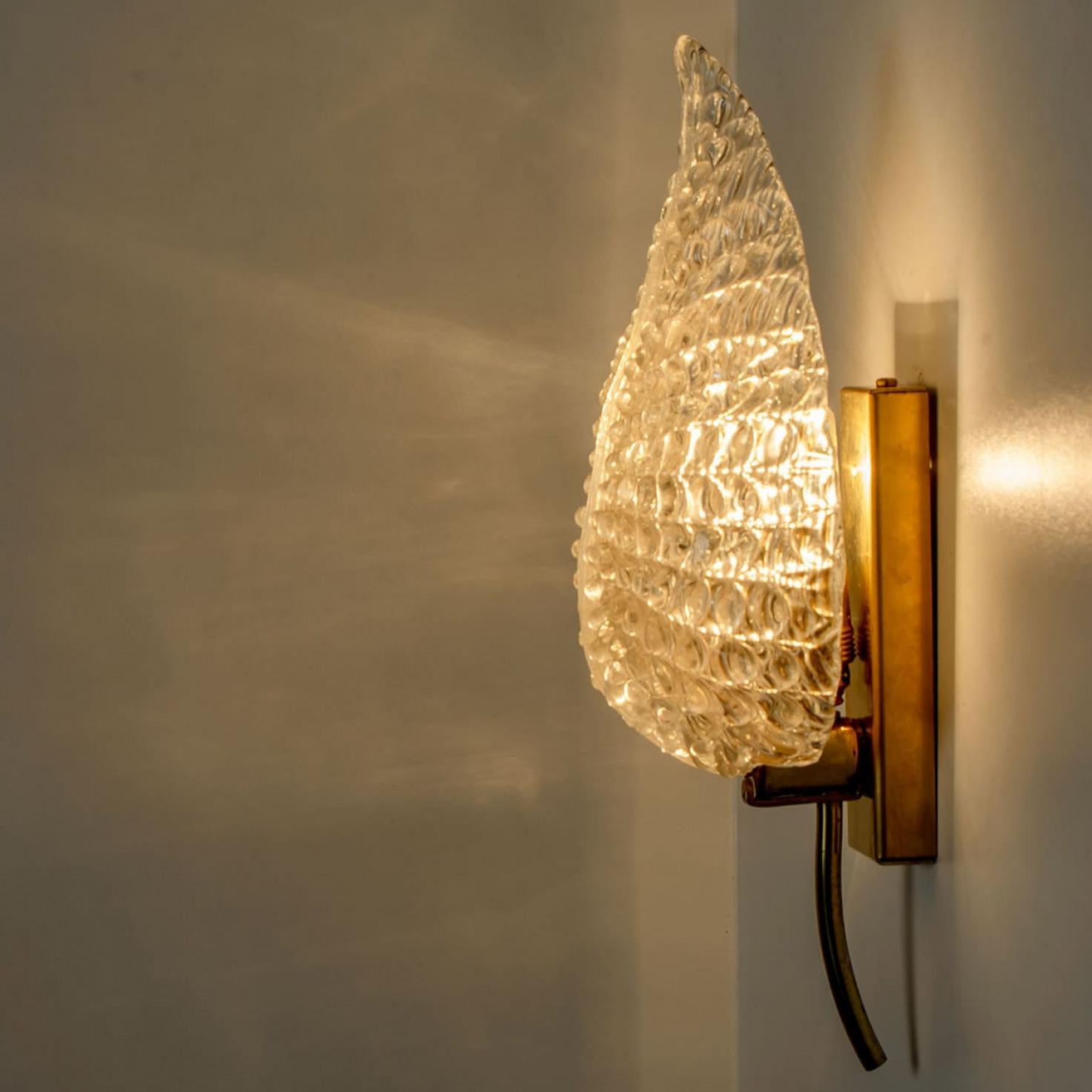1 the 3 Pairs of Large Wall Sconces in the Style of Barovier & Toso, Italy For Sale 6