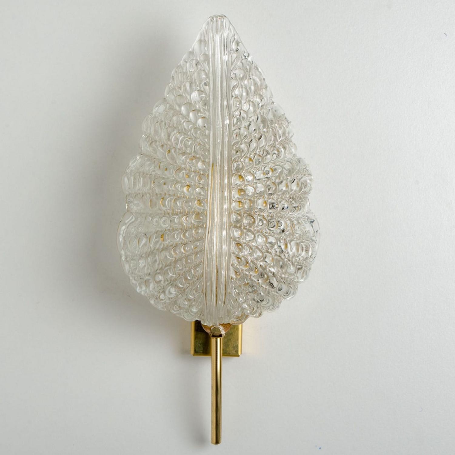 Mid-Century Modern 1 des 3 paires de grandes appliques murales dans le style de Barovier & Toso, Italie en vente
