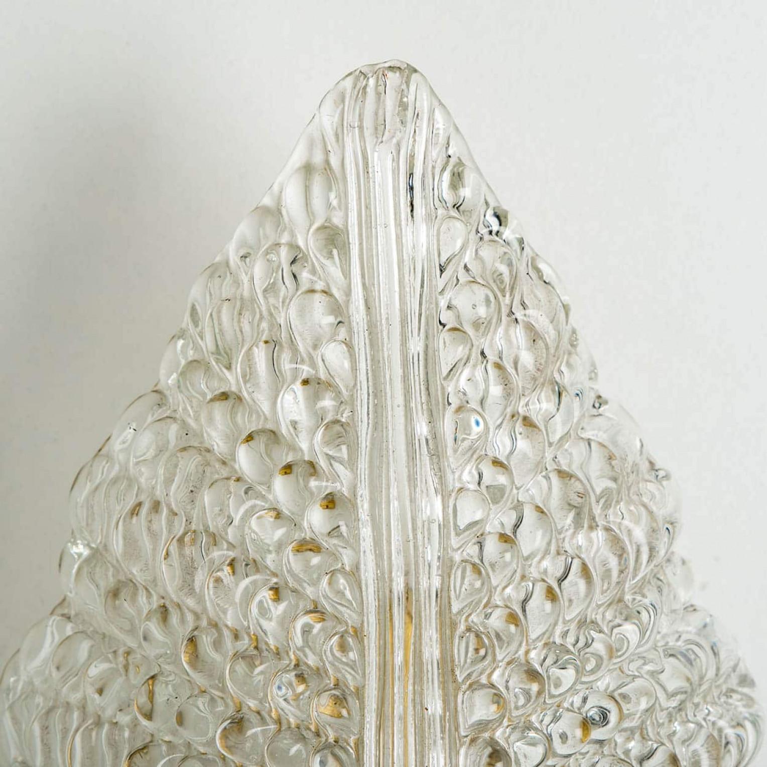 italien 1 des 3 paires de grandes appliques murales dans le style de Barovier & Toso, Italie en vente