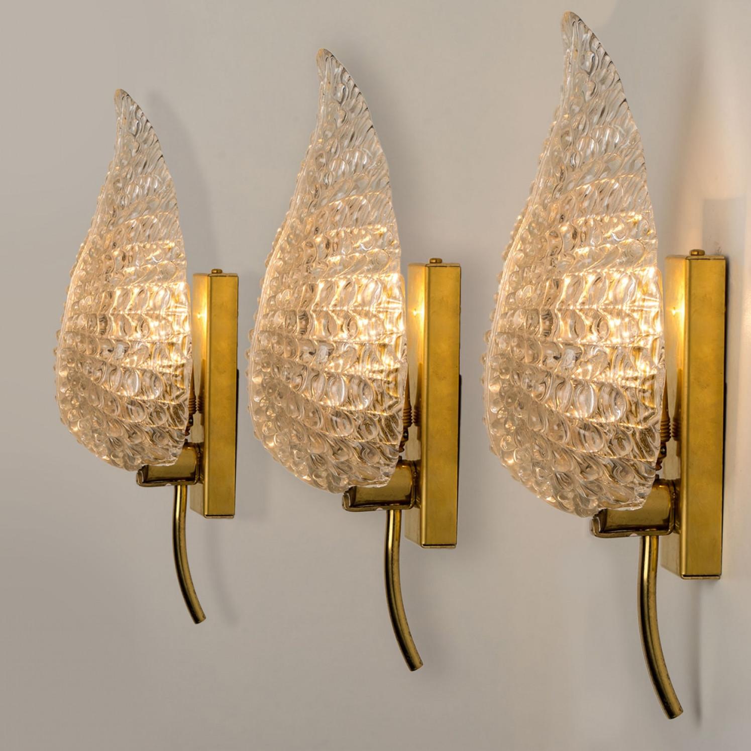 Autre 1 des 3 paires de grandes appliques murales dans le style de Barovier & Toso, Italie en vente