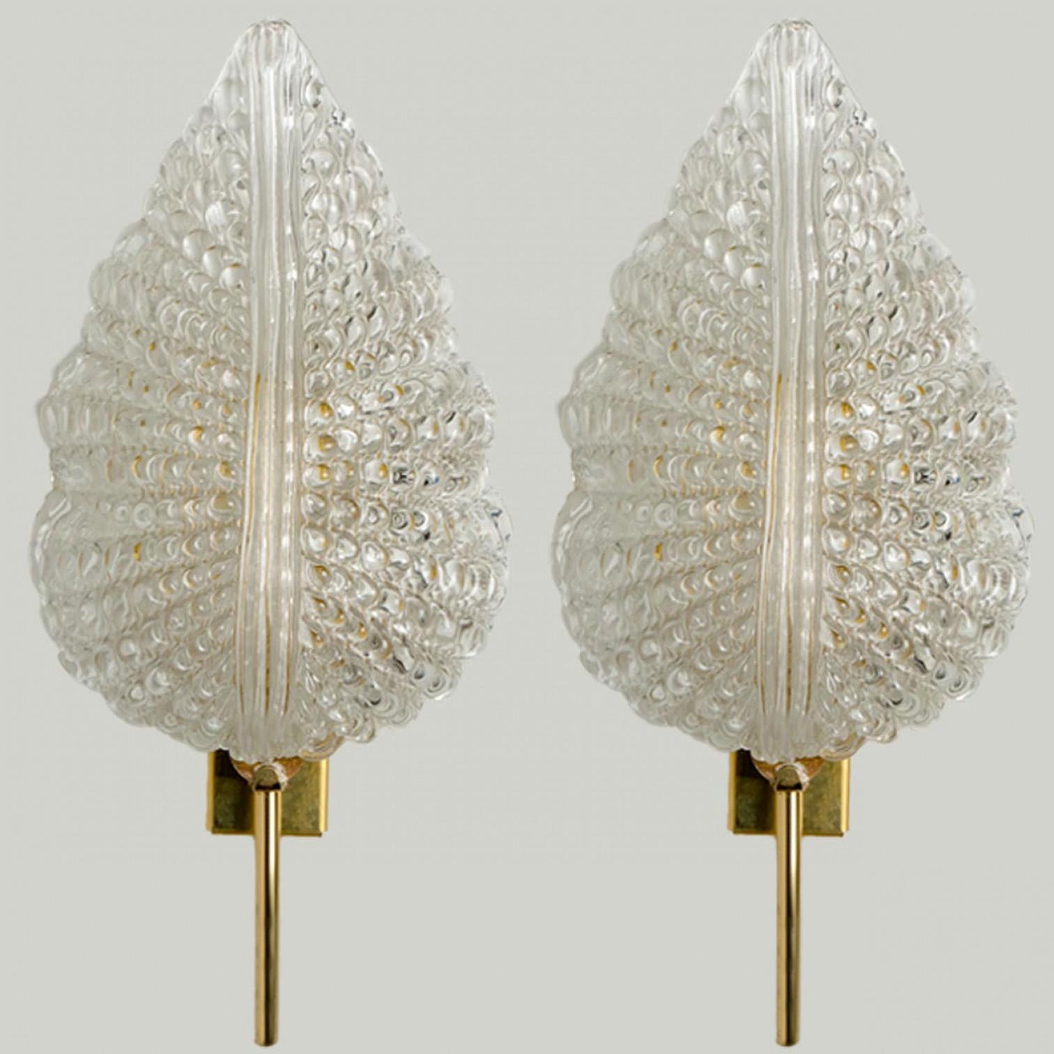 1 the 3 Pairs of Large Wall Sconces in the Style of Barovier & Toso, Italy In Good Condition For Sale In Rijssen, NL