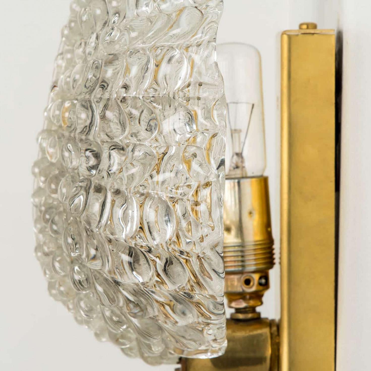 Laiton 1 des 3 paires de grandes appliques murales dans le style de Barovier & Toso, Italie en vente