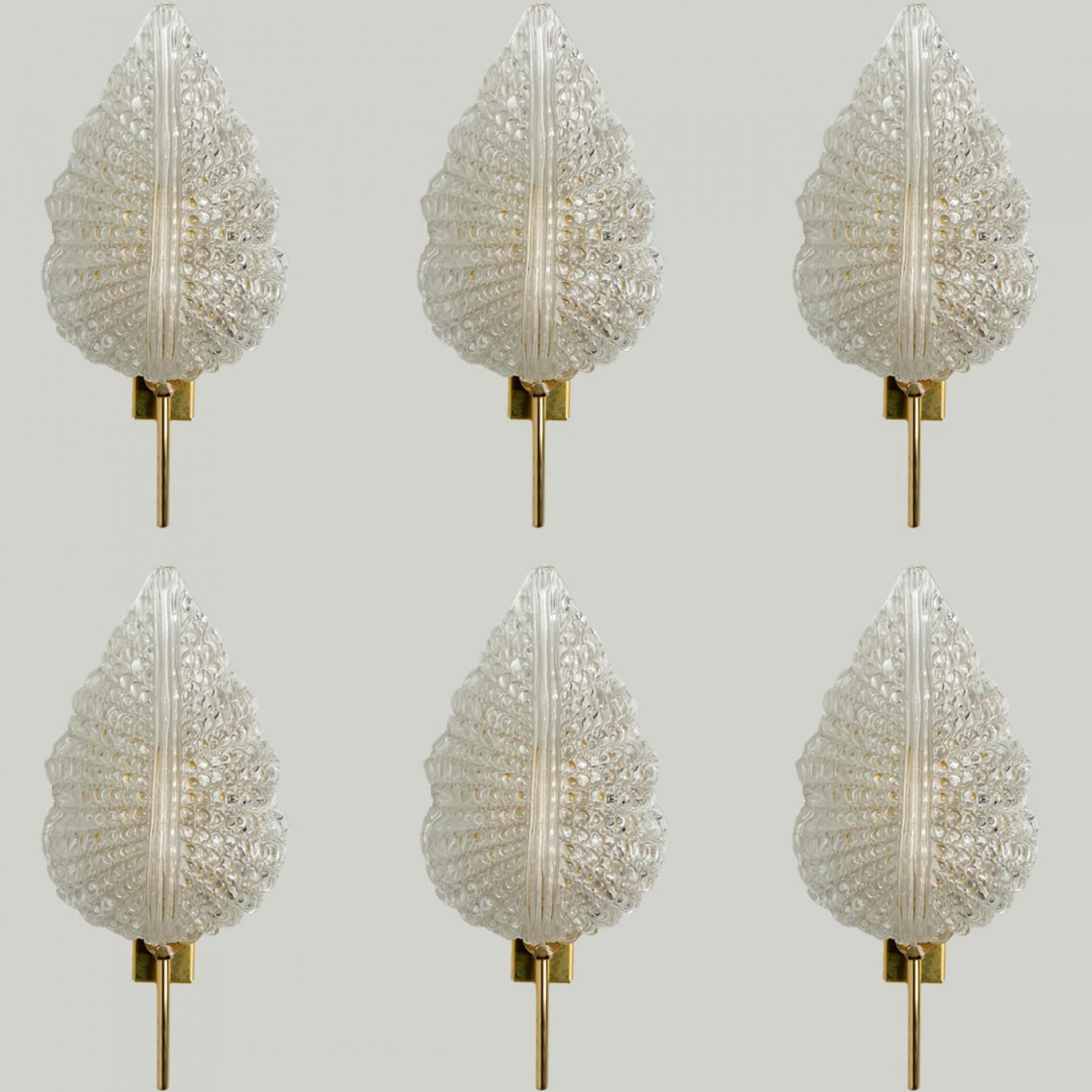 1 los 3 Pares de Grandes Apliques de Pared Estilo Barovier & Toso, Italia en venta 1