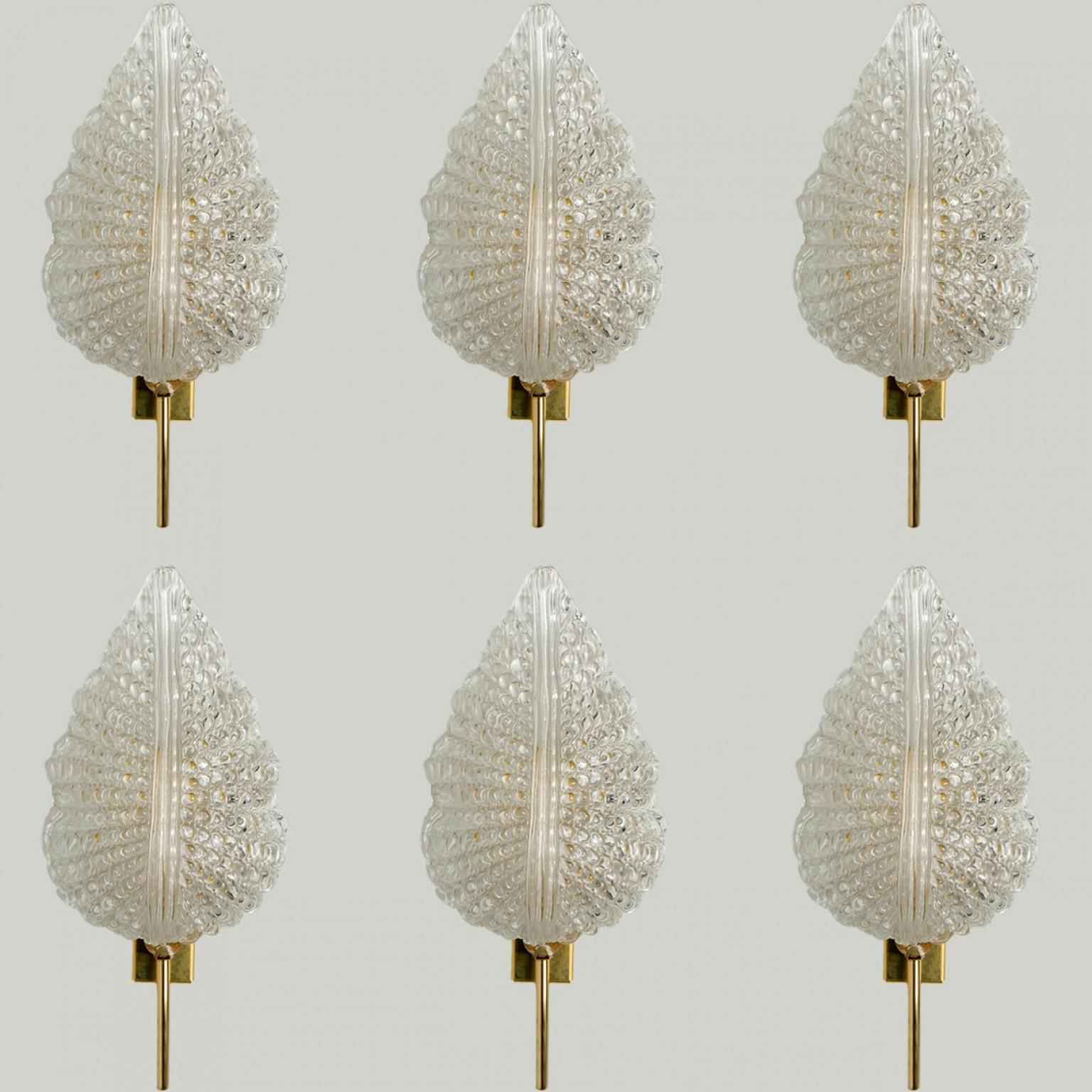 1 the 3 Pairs of Large Wall Sconces in the Style of Barovier & Toso, Italy For Sale 1