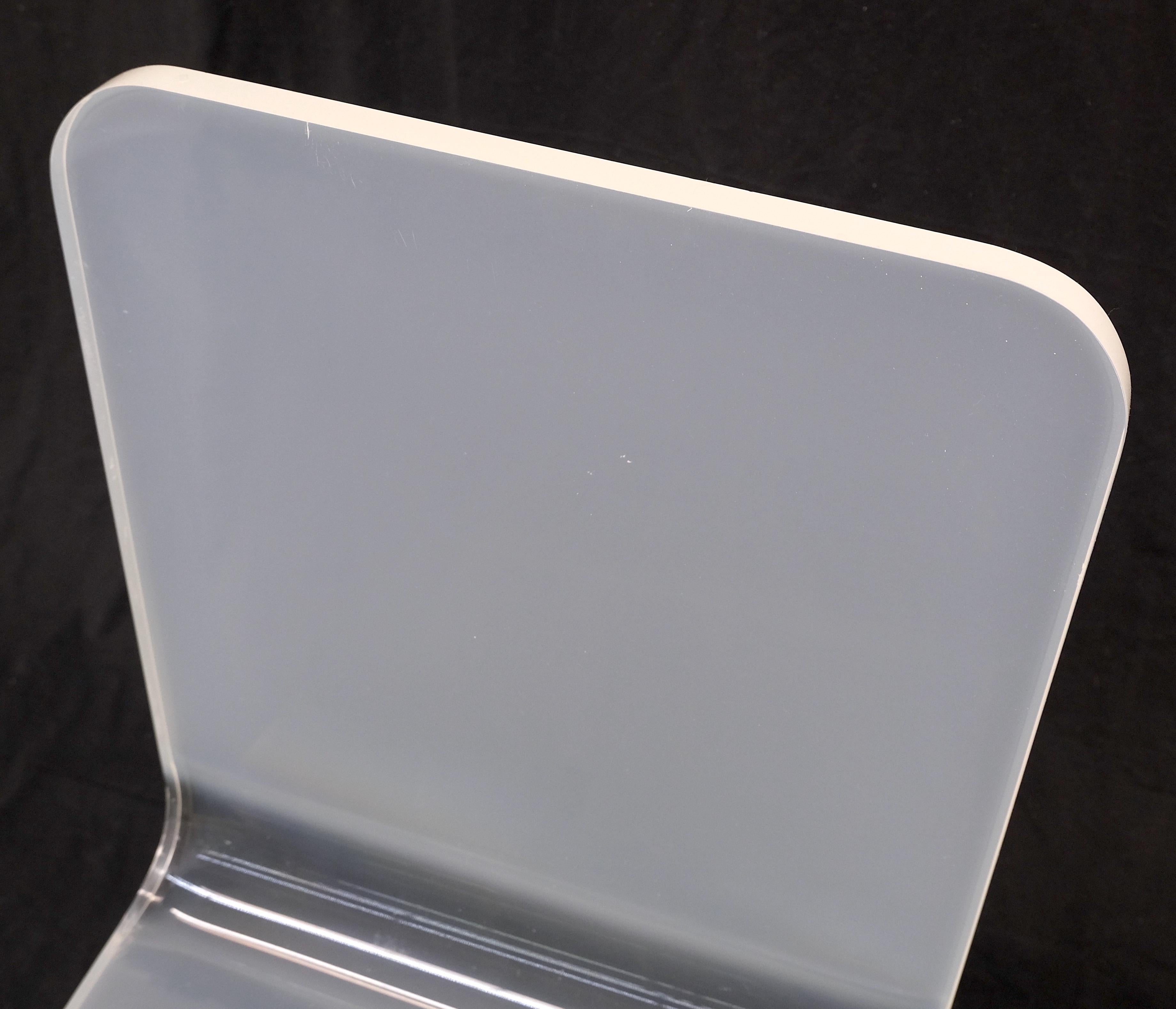 Bent Thick Heavy Lucite Side Z Dining Side Chair Mid-Century Modern For Sale 9