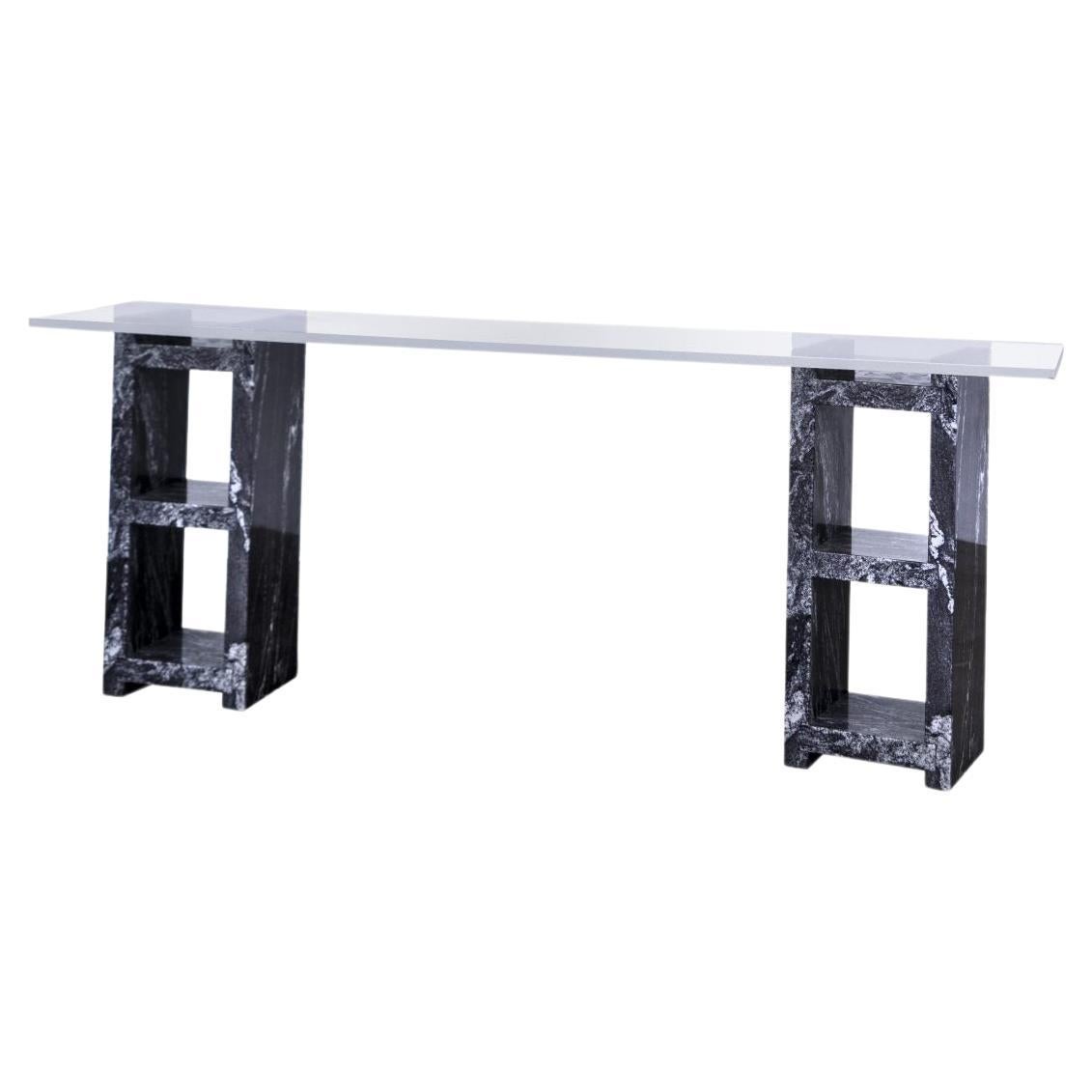 1 Tier Cinder Block Bookshelf, Black For Sale