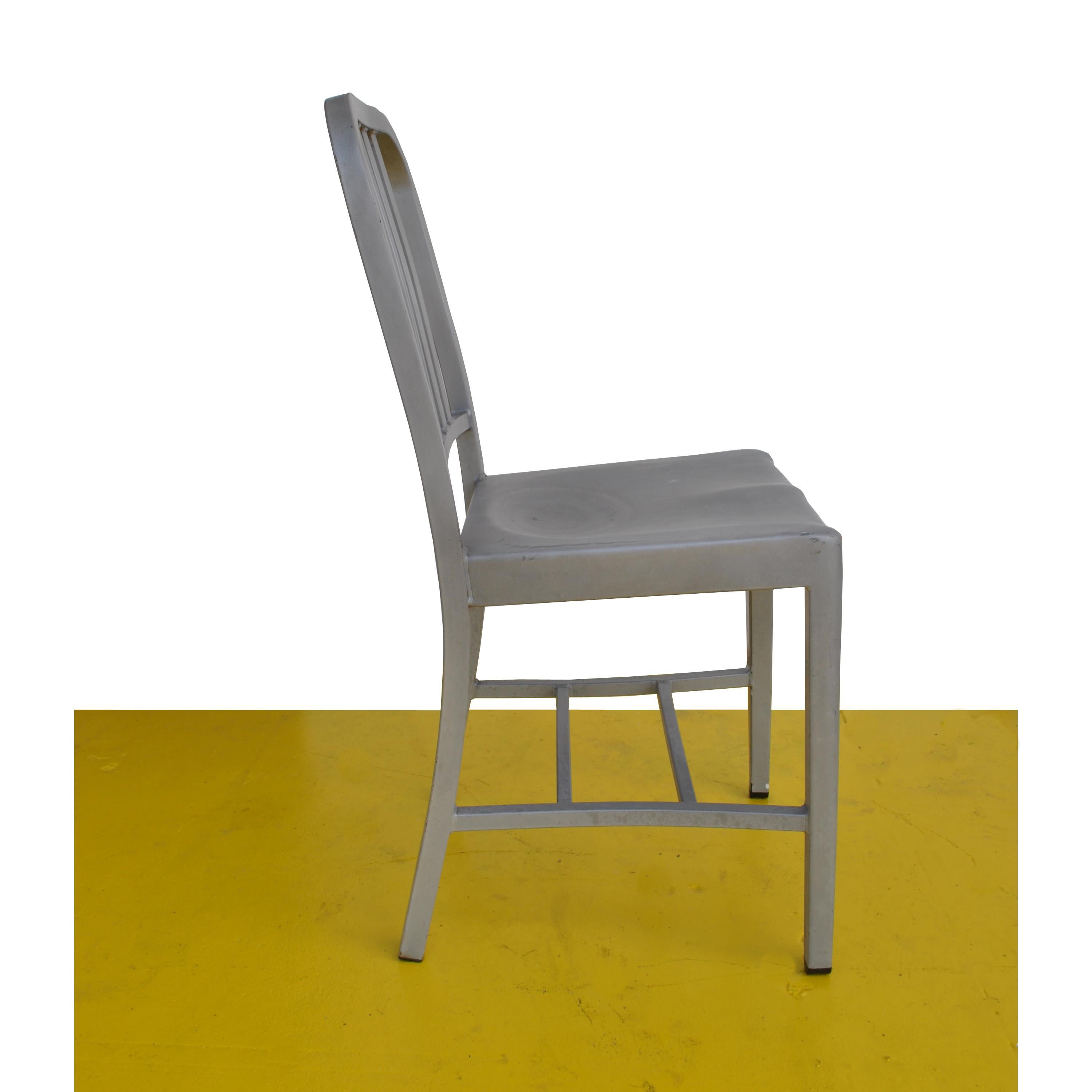 American 1 Vintage Emeco Side Chair in Brushed Aluminum
