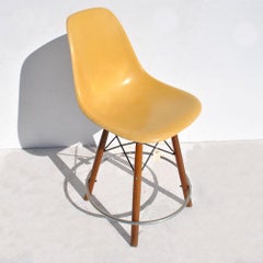 1 Vintage Midcentury H Miller Eames Fiberglass Stool Walnut Base