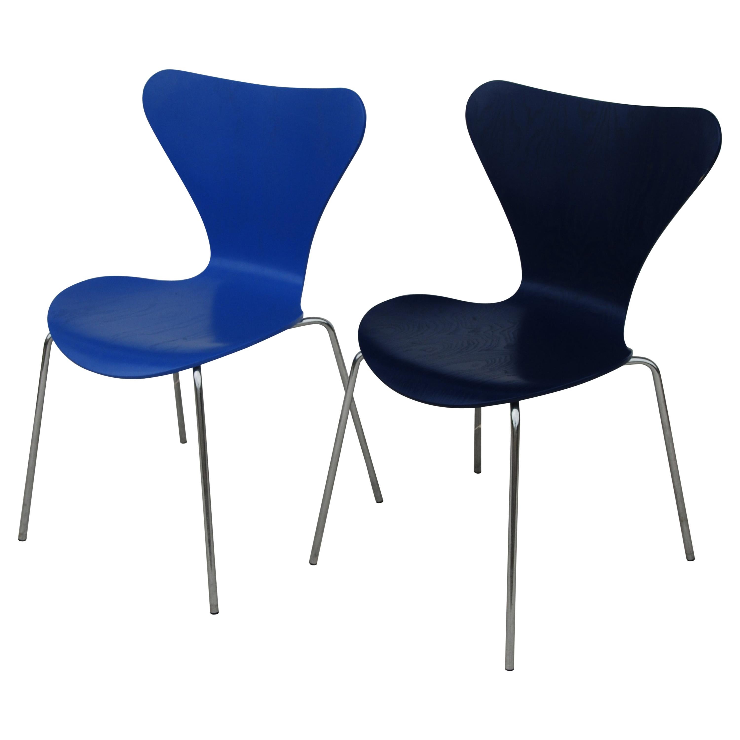 1/7 Fritz Hansen Serie 7 Arne Jacobsen in gelb Vintage Stacking Chair 