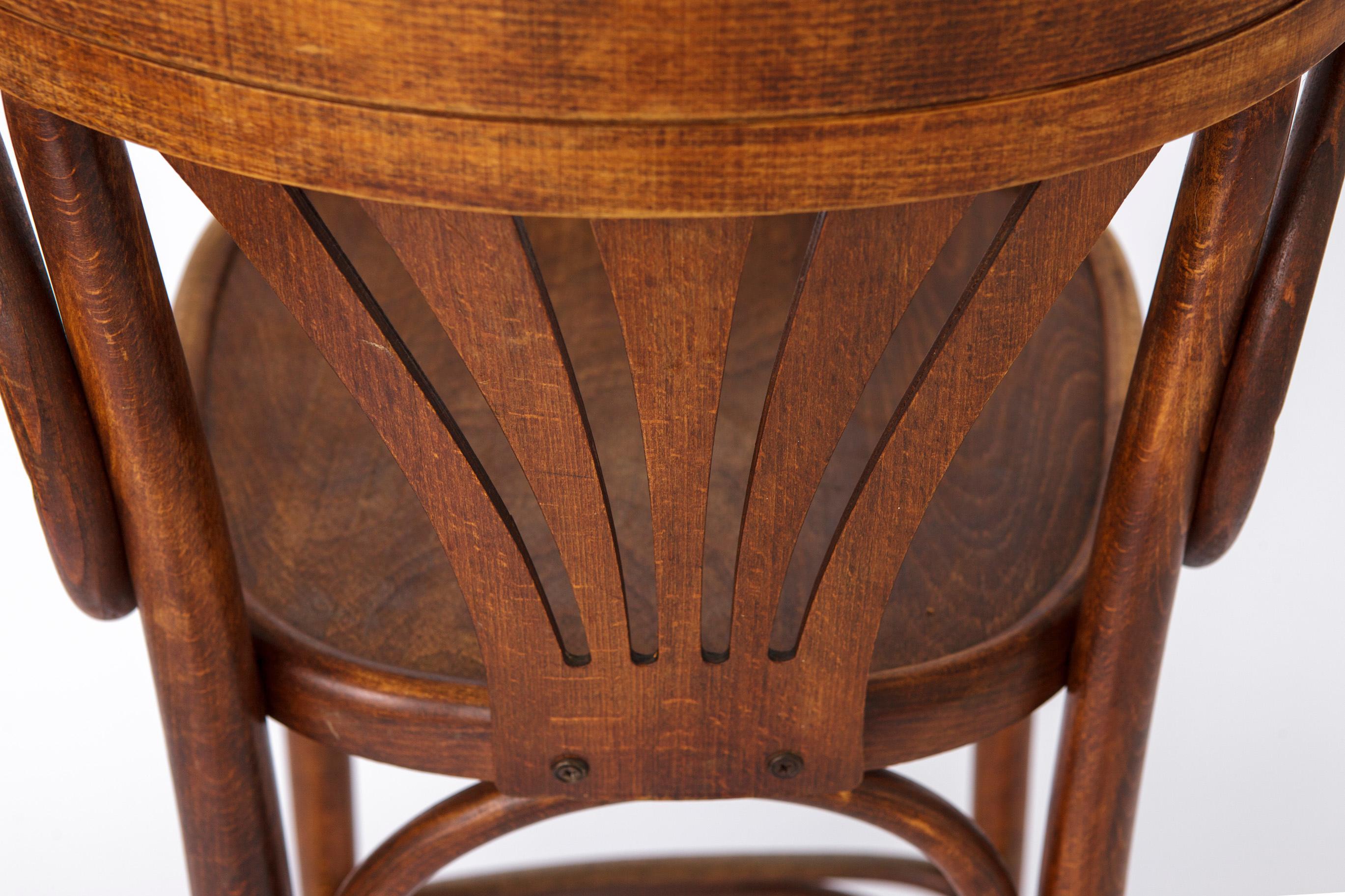 1 Vintage Wooden Irish Pub High Stools with Bentwood Technique 1960s-1970s For Sale 1