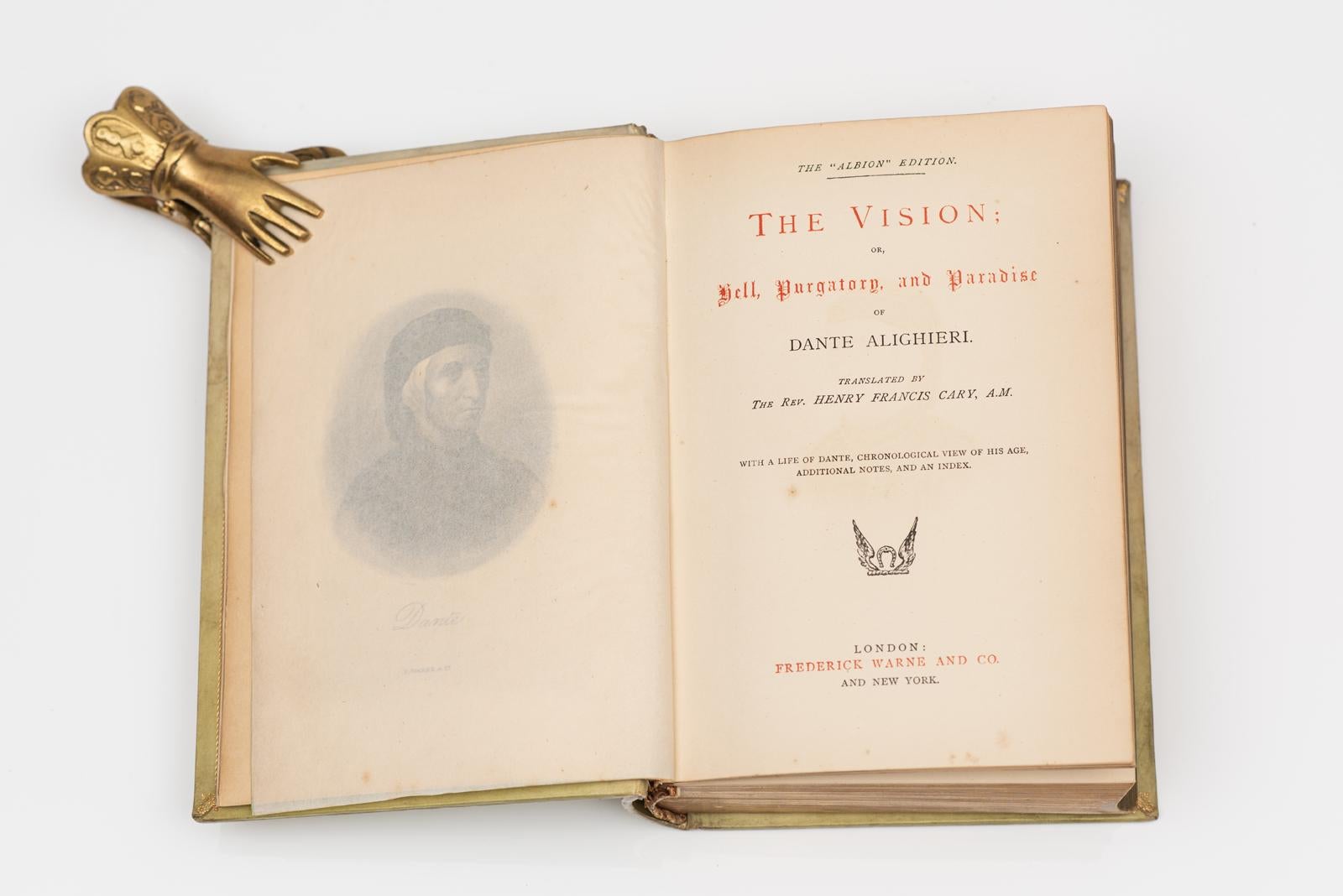 1 Vol. Dante Alighieri, La Visión: o Infierno, Purgatorio y Paraíso en Bueno estado para la venta en New York, NY