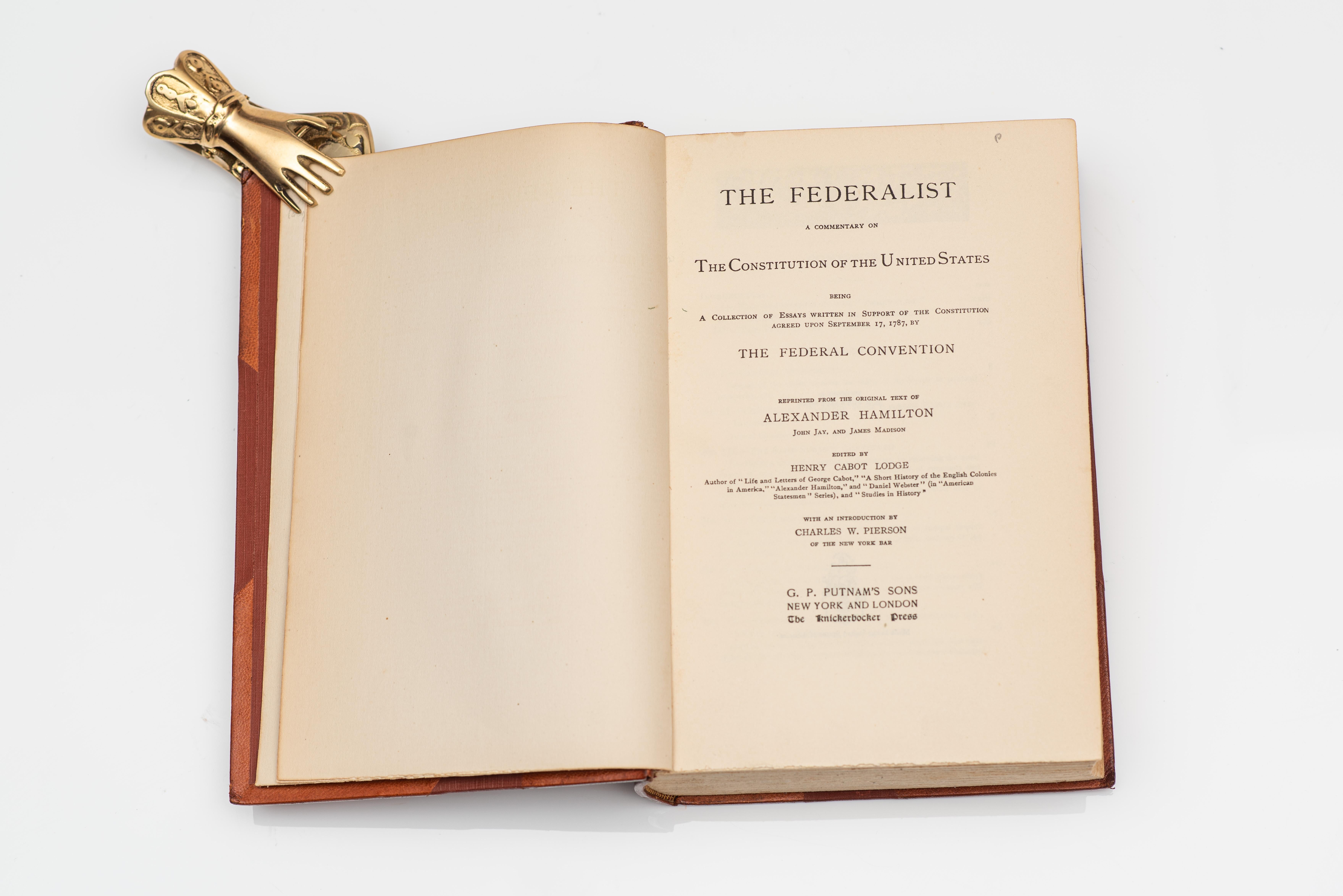 British 1 Volume. Alexander Hamilton, John Jay & James Madison. The Federalist.