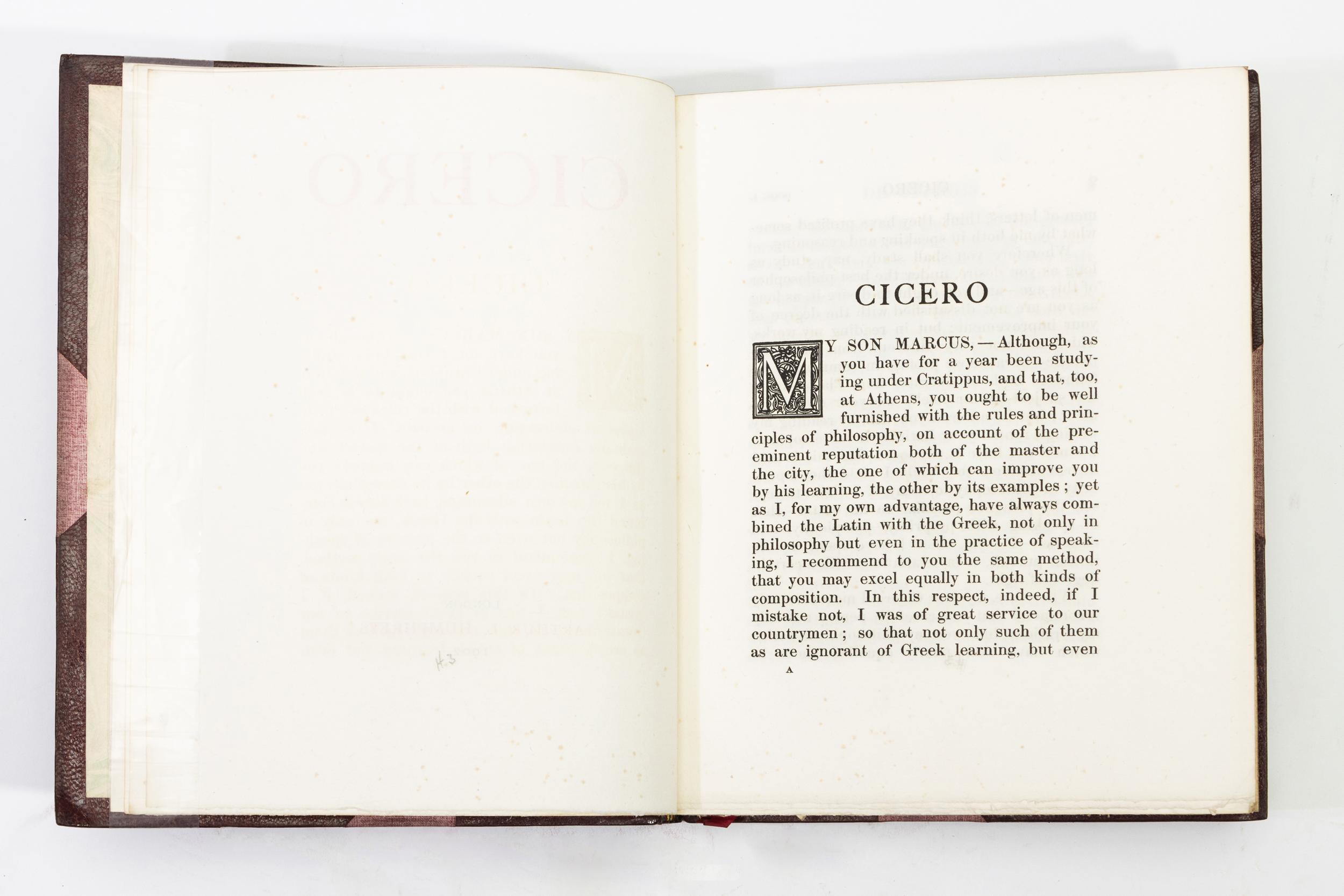 English 1 Volume, Cicero, De Officiis For Sale