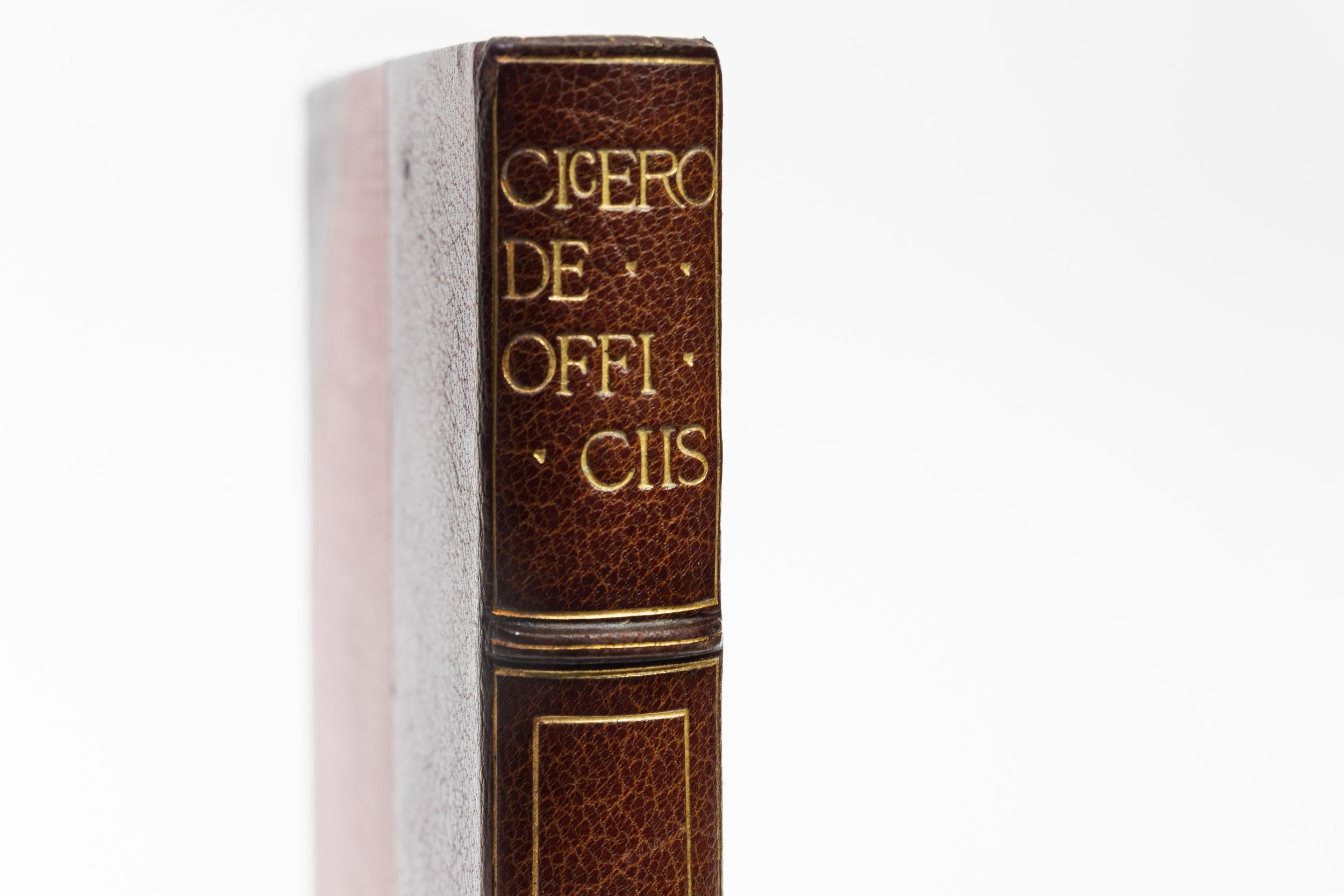 Leather 1 Volume, Cicero, De Officiis For Sale