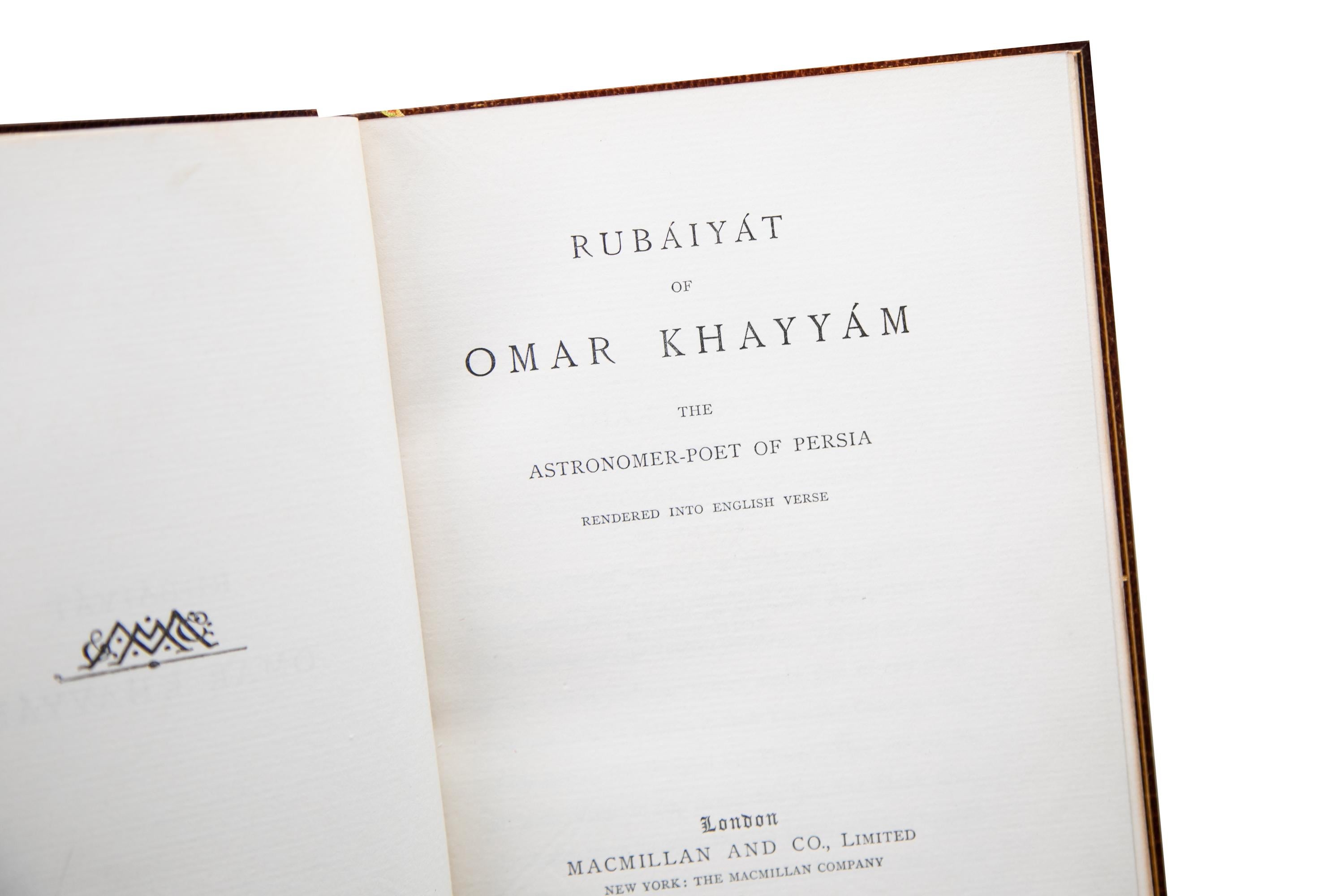 1 Volume, Edward Fitzgerald, Rubáiyát of Omar Khayyám In Good Condition For Sale In New York, NY