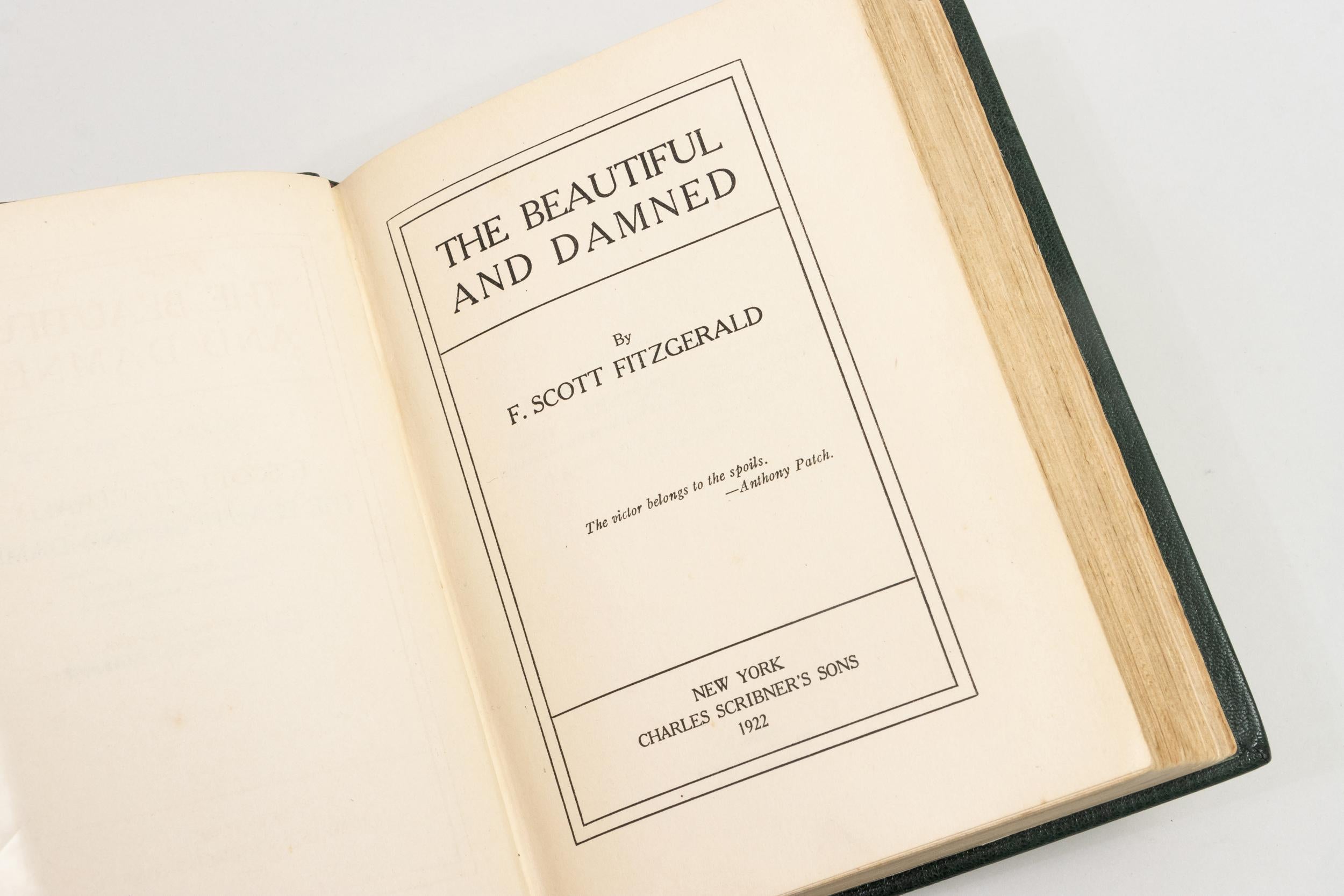American 1 Volume, F.S. Fitzgerald, The Beautiful And Damned, First Edition